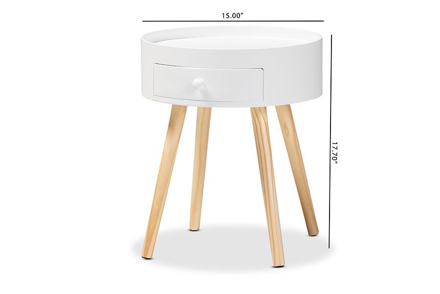 Jessen Mid-Century Modern 1-Drawer Wood End Table