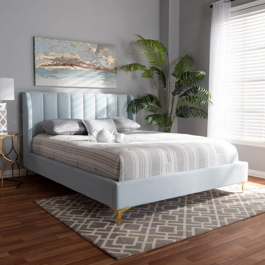 Saverio Glam and Luxe Velvet Fabric Upholstered Platform Bed