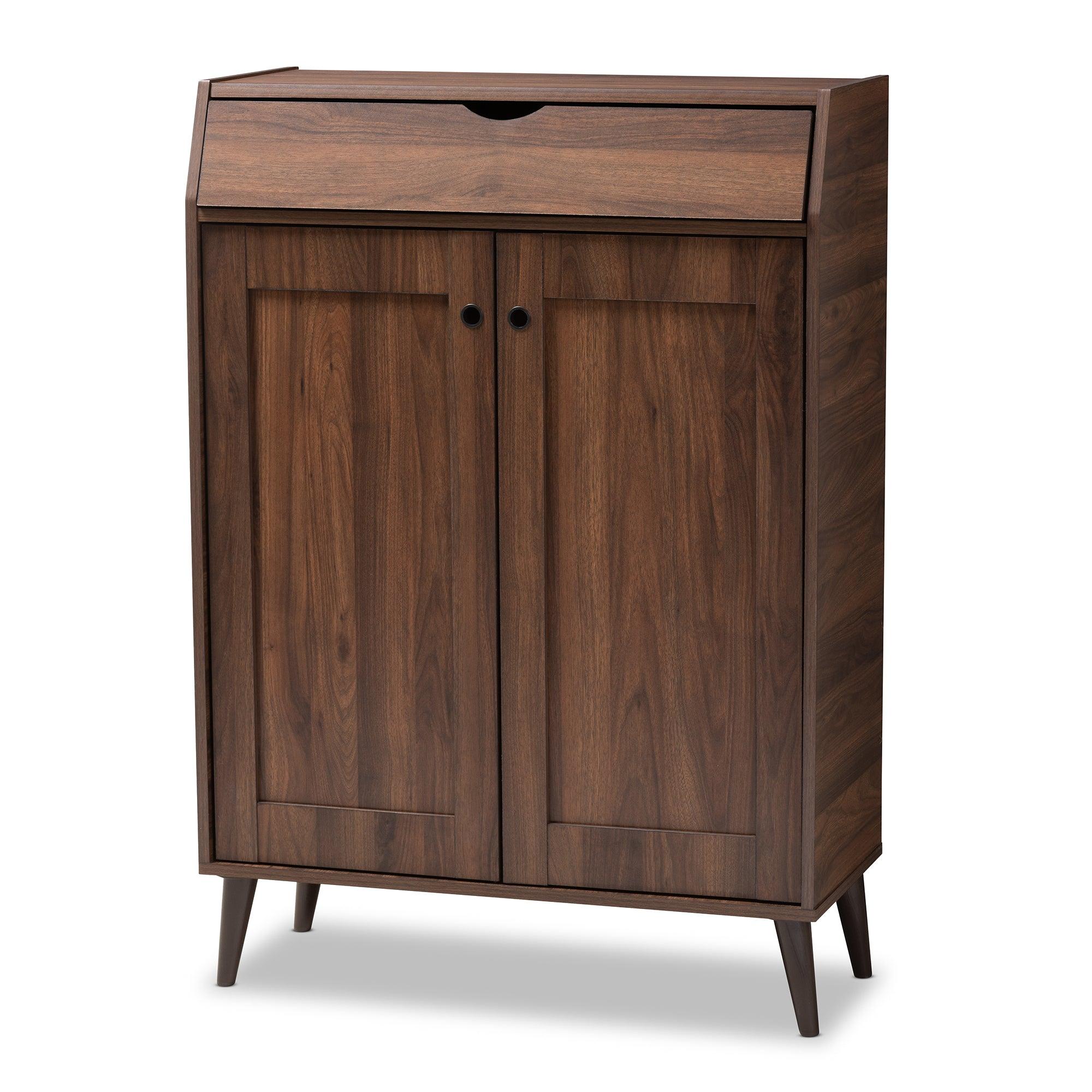 Cormier Mid-Century Modern finished 2-Door Wood Entryway Shoe Storage Cabinet