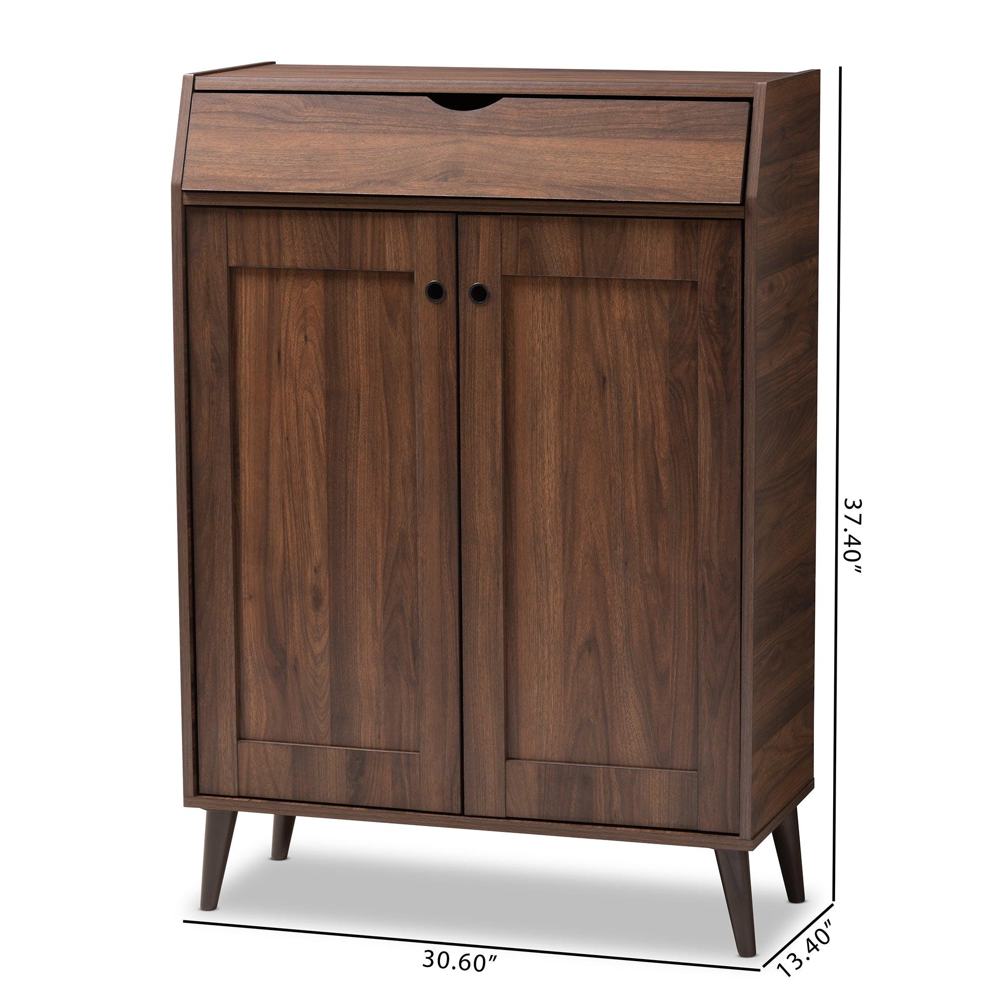 Cormier Mid-Century Modern finished 2-Door Wood Entryway Shoe Storage Cabinet
