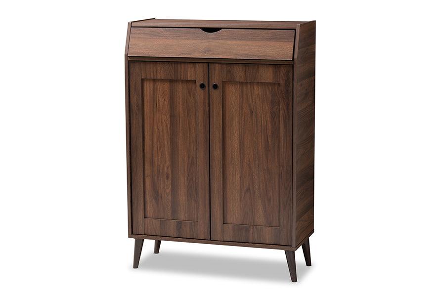 Cormier Mid-Century Modern finished 2-Door Wood Entryway Shoe Storage Cabinet