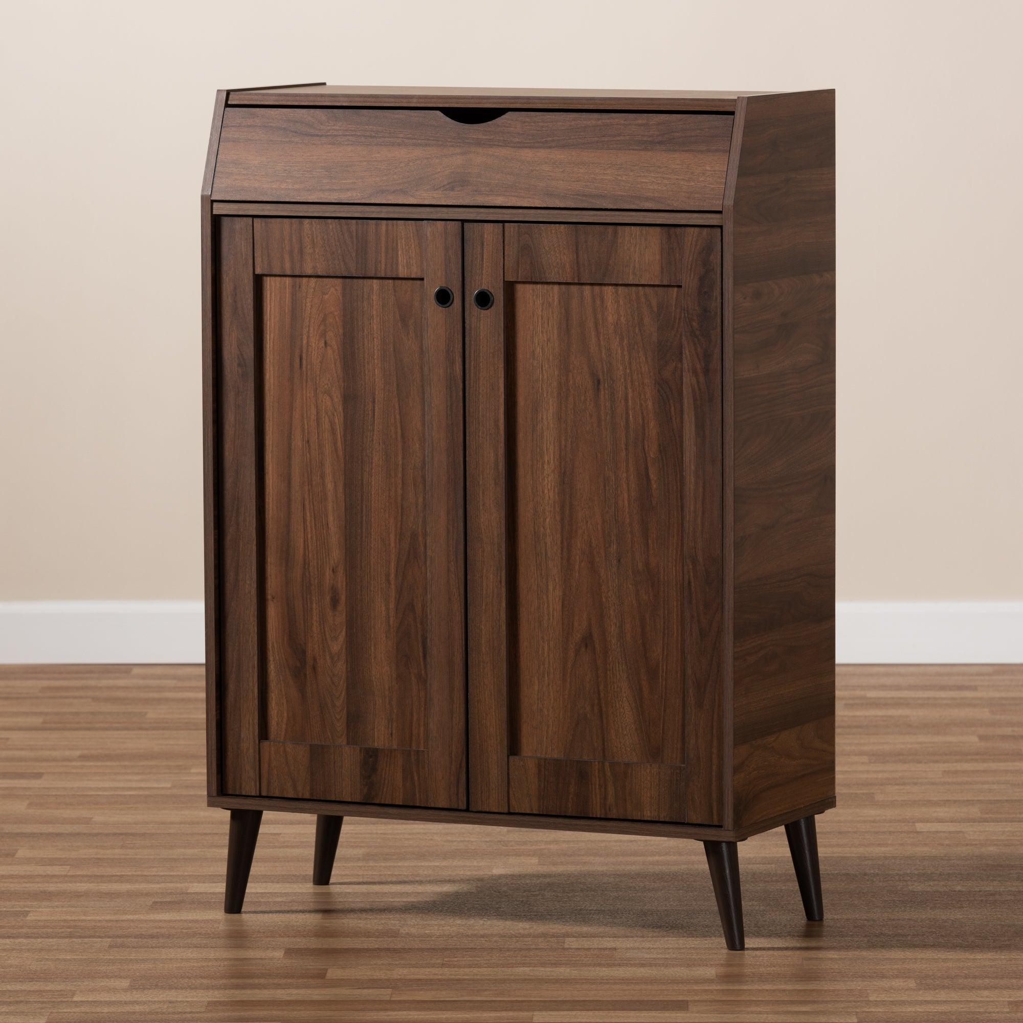 Cormier Mid-Century Modern finished 2-Door Wood Entryway Shoe Storage Cabinet