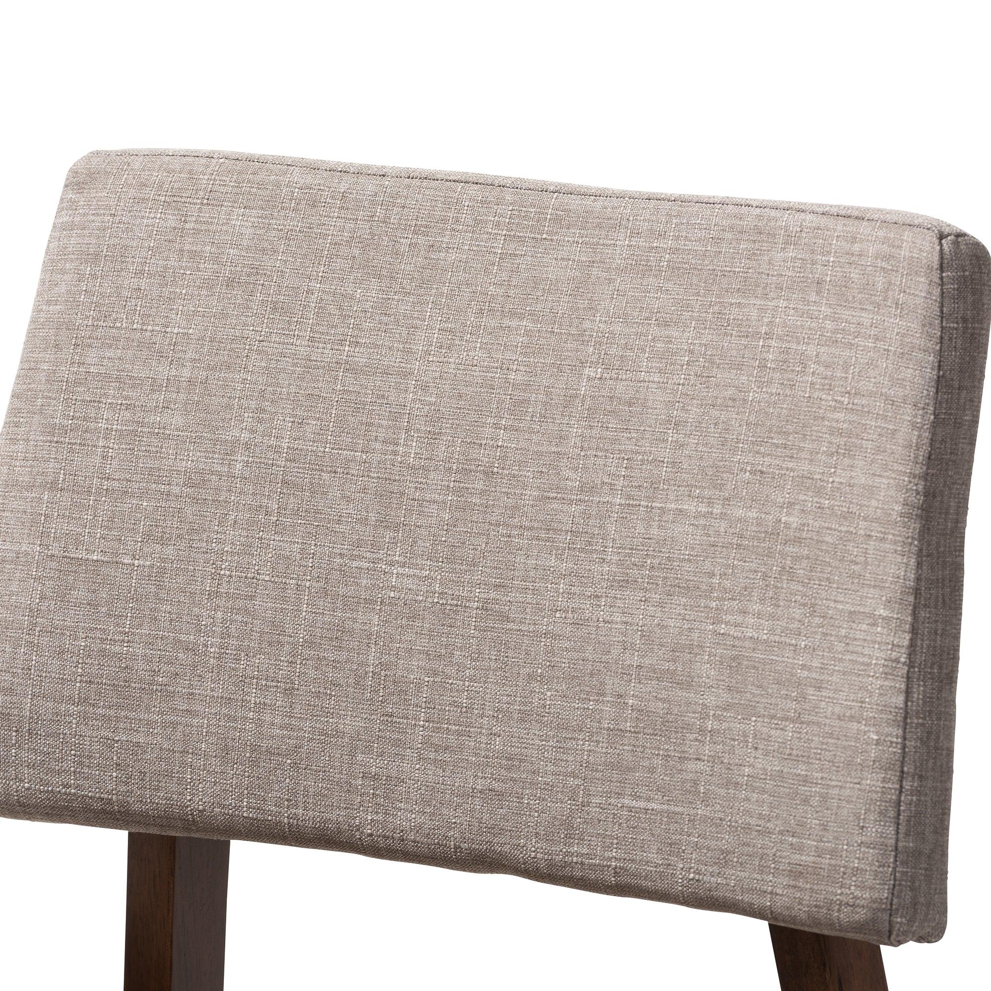 Colton Mid-Century Modern Light Fabric Upholstered and -Finished Wood Bar Stool Set of 2