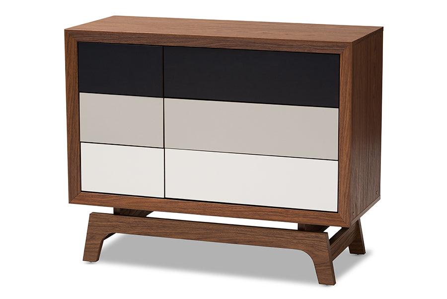 Svante Mid-Century Modern Multicolor Finished Wood 6-Drawer Chest