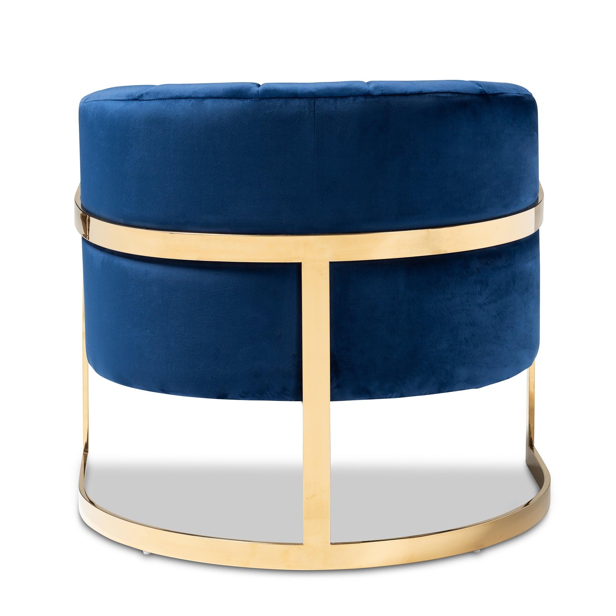 Tomasso Glam Royal Velvet Fabric Upholstered -Finished Lounge Chair