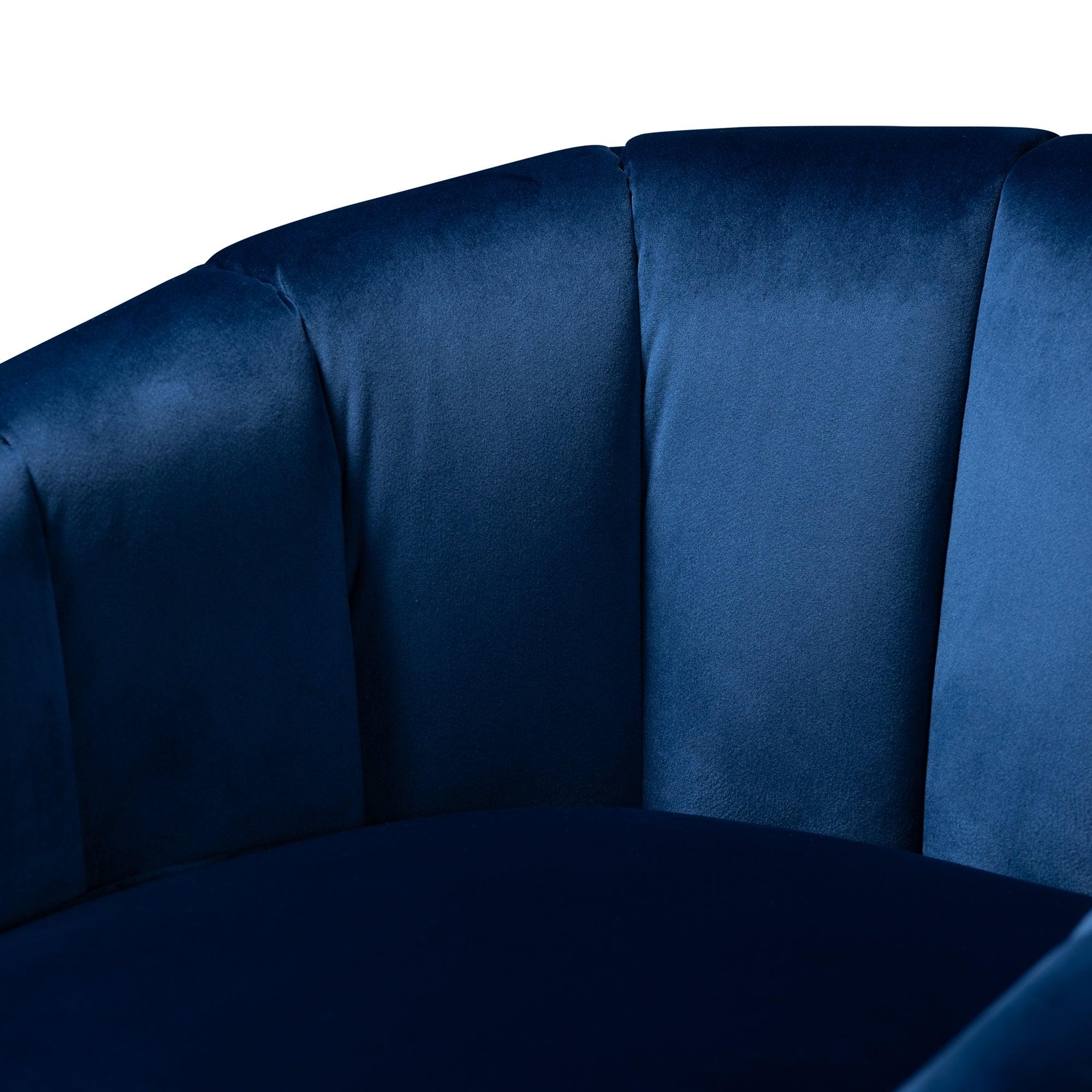 Tomasso Glam Royal Velvet Fabric Upholstered -Finished Lounge Chair