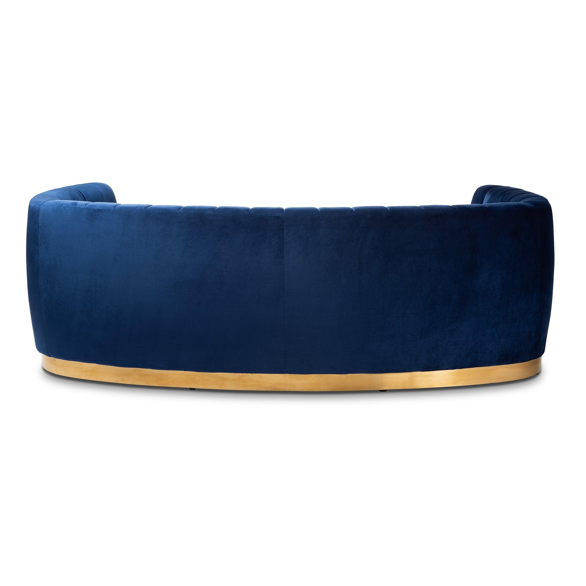 Milena Glam Royal Velvet Fabric Upholstered -Finished Sofa