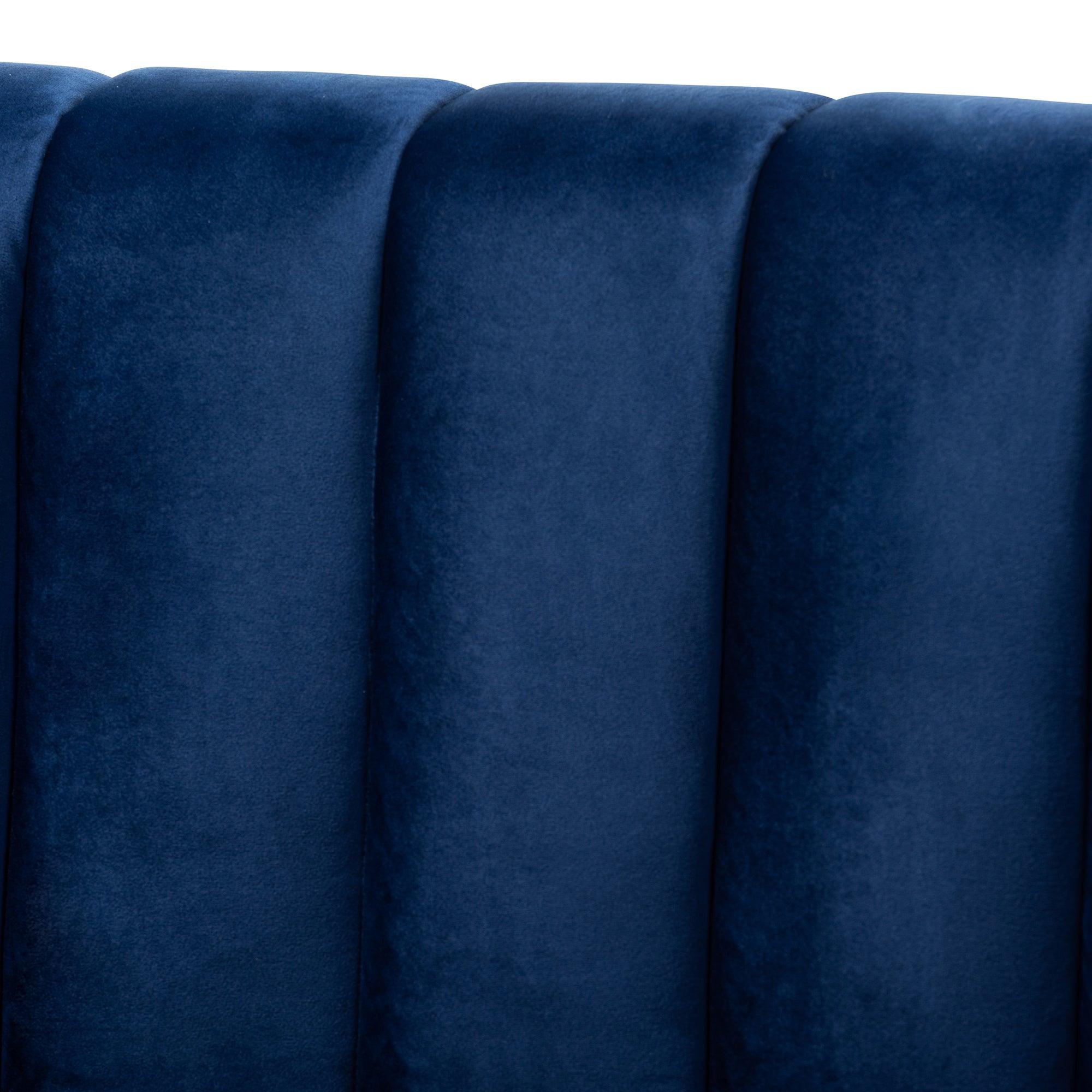 Milena Glam Royal Velvet Fabric Upholstered -Finished Sofa