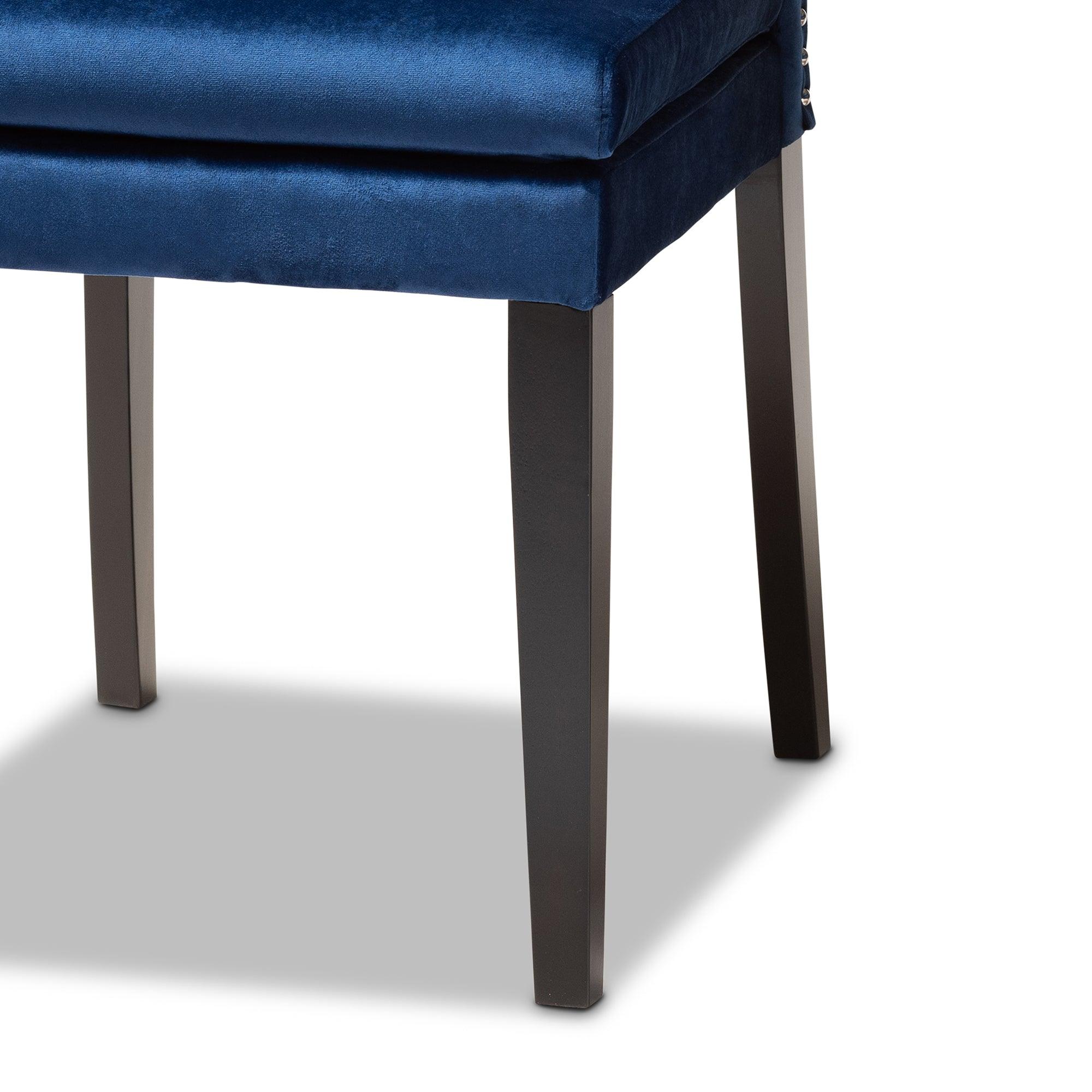Dylin Modern and Contemporary Velvet Fabric Upholstered and Finished Wood 7-Piece Dining Set