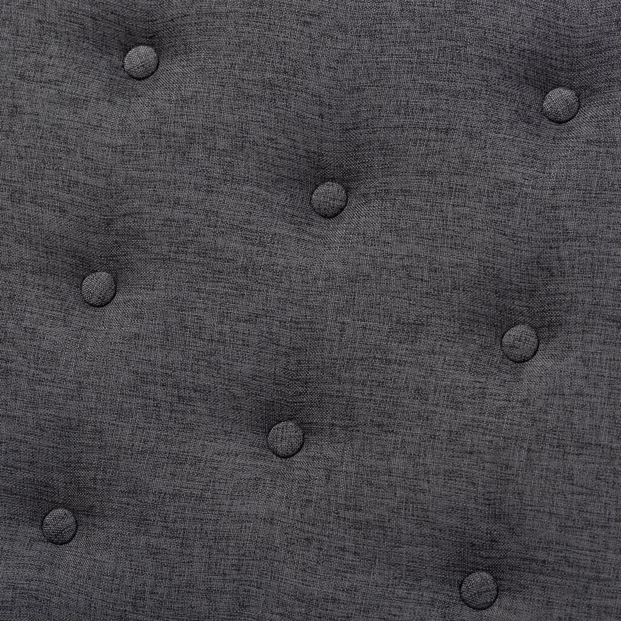 Linus Mid-Century Modern Fabric Upholstered and Button Tufted Wood Bench