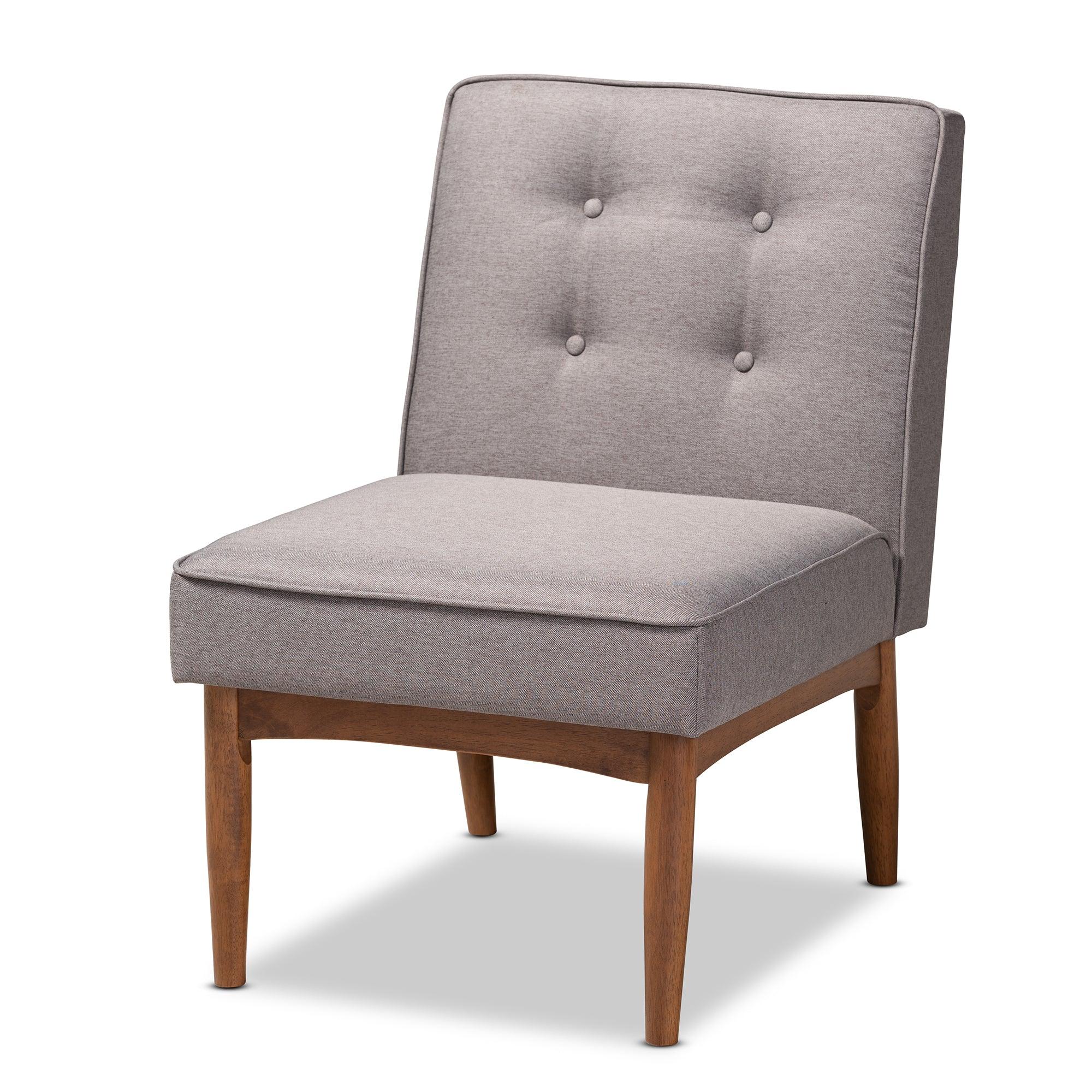Arvid Mid-Century Modern Fabric Upholstered Wood Dining Chair