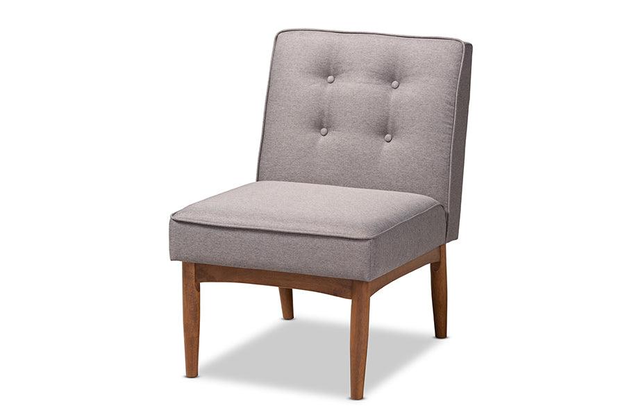 Arvid Mid-Century Modern Fabric Upholstered Wood Dining Chair
