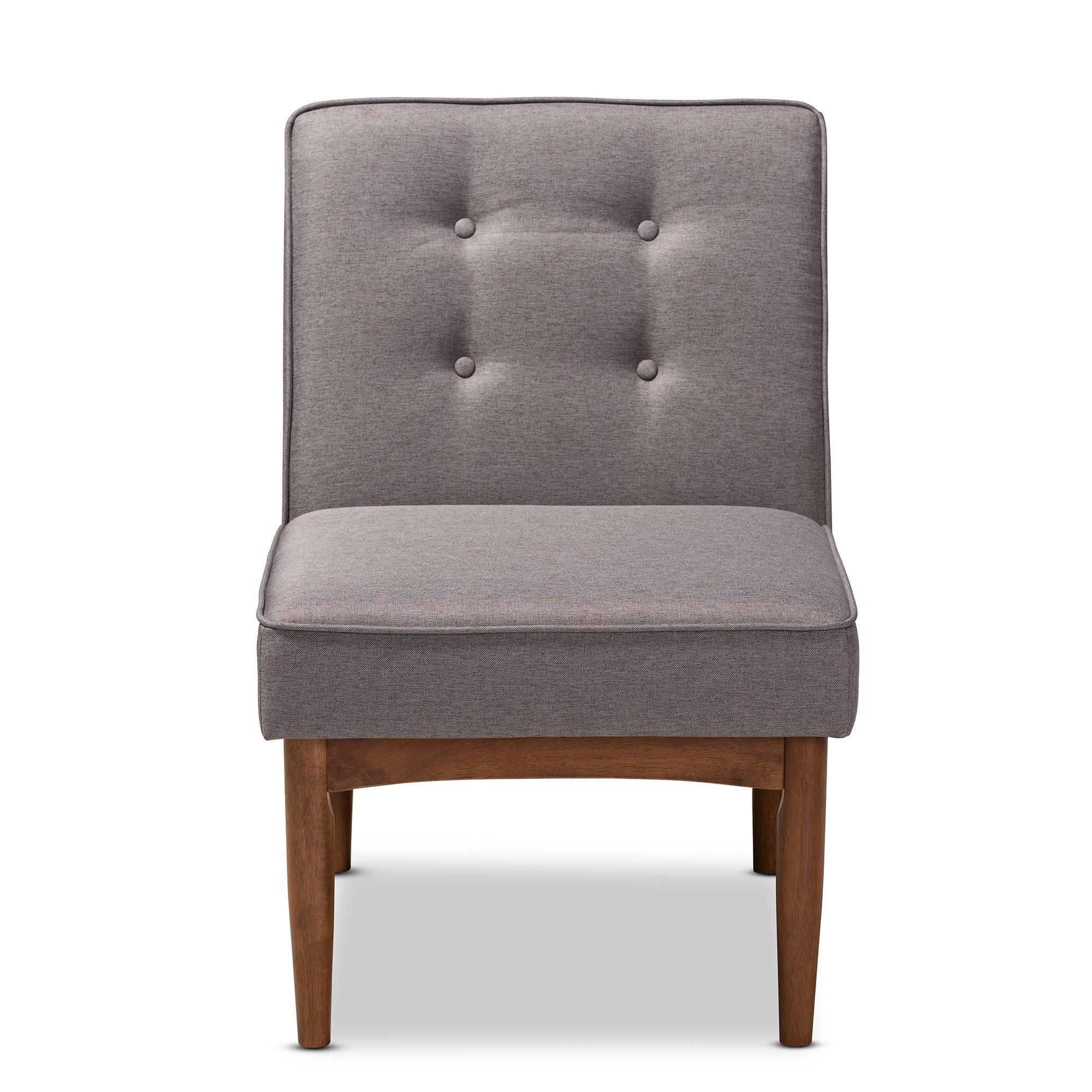 Arvid Mid-Century Modern Fabric Upholstered Wood Dining Chair