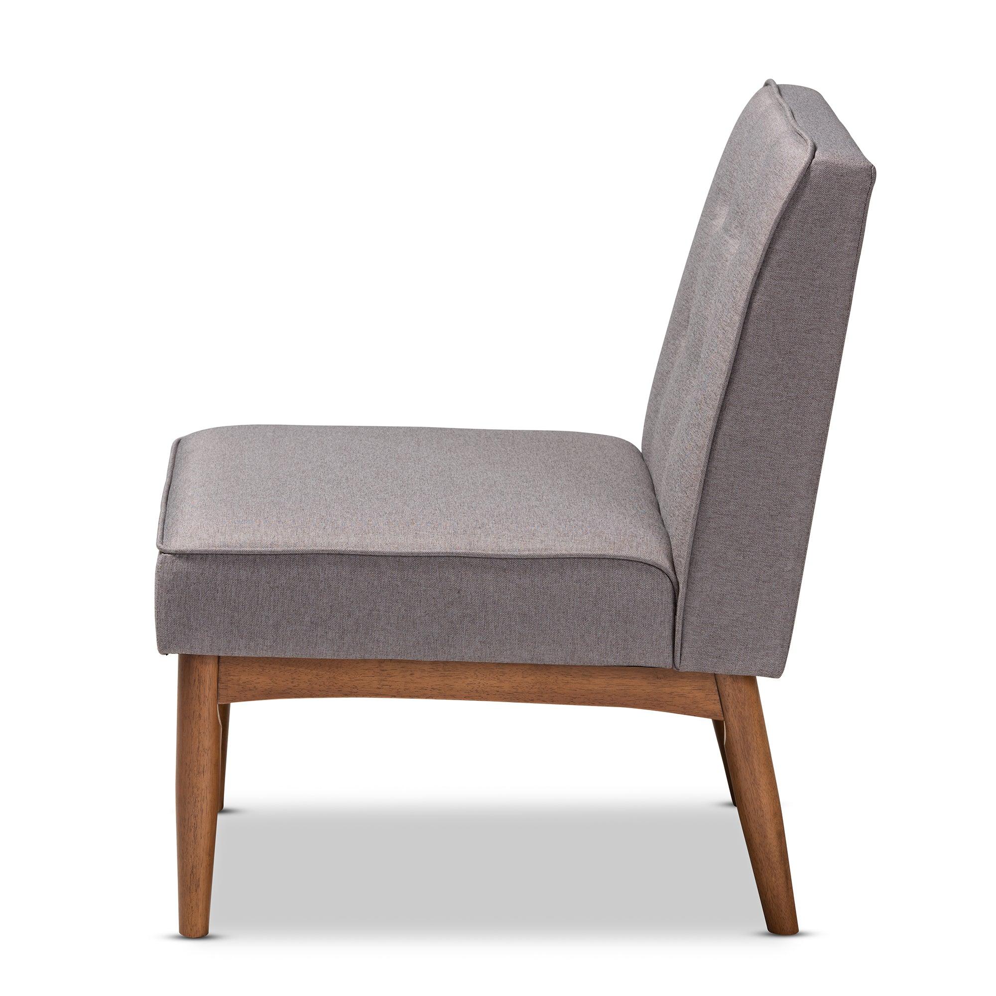 Arvid Mid-Century Modern Fabric Upholstered Wood Dining Chair