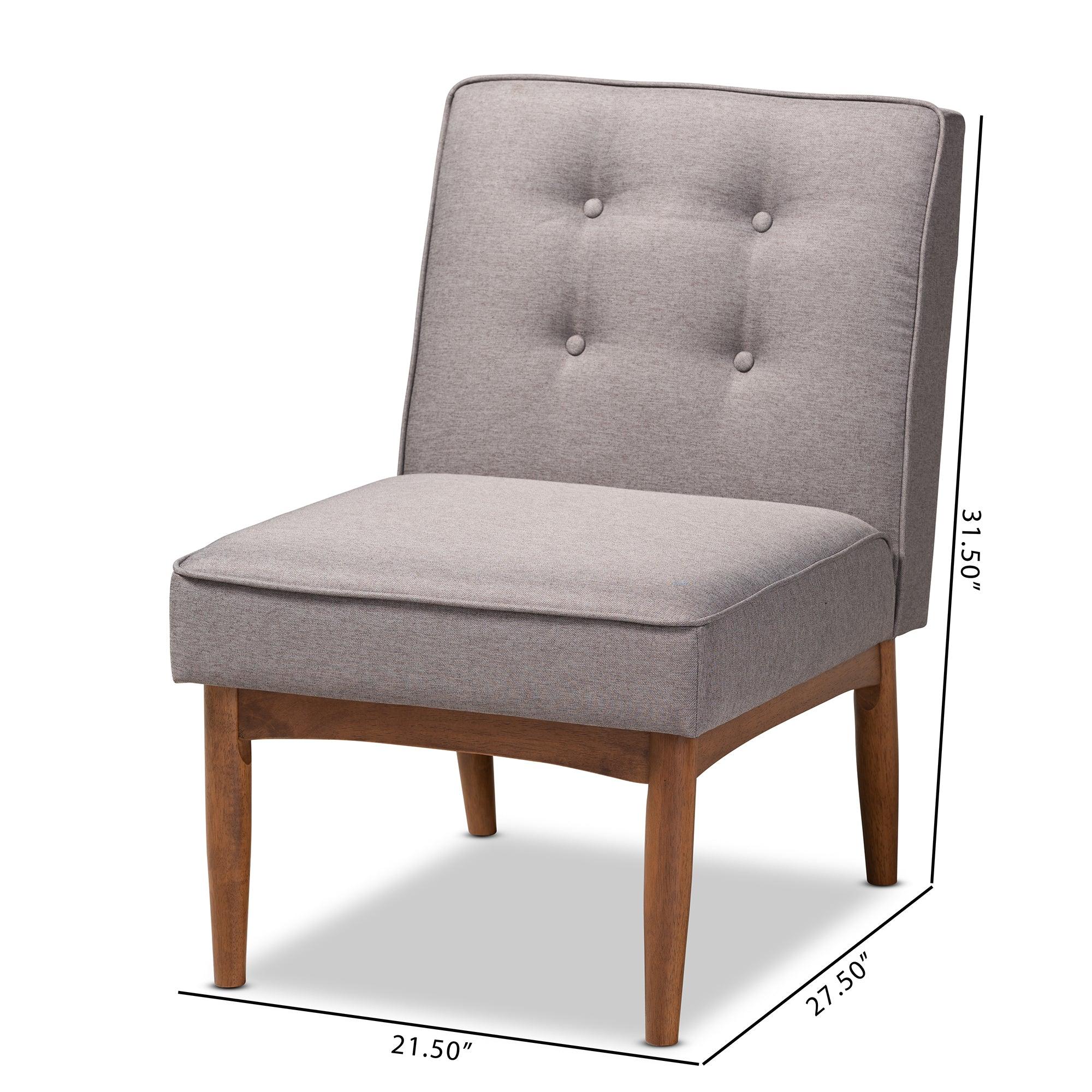 Arvid Mid-Century Modern Fabric Upholstered Wood Dining Chair
