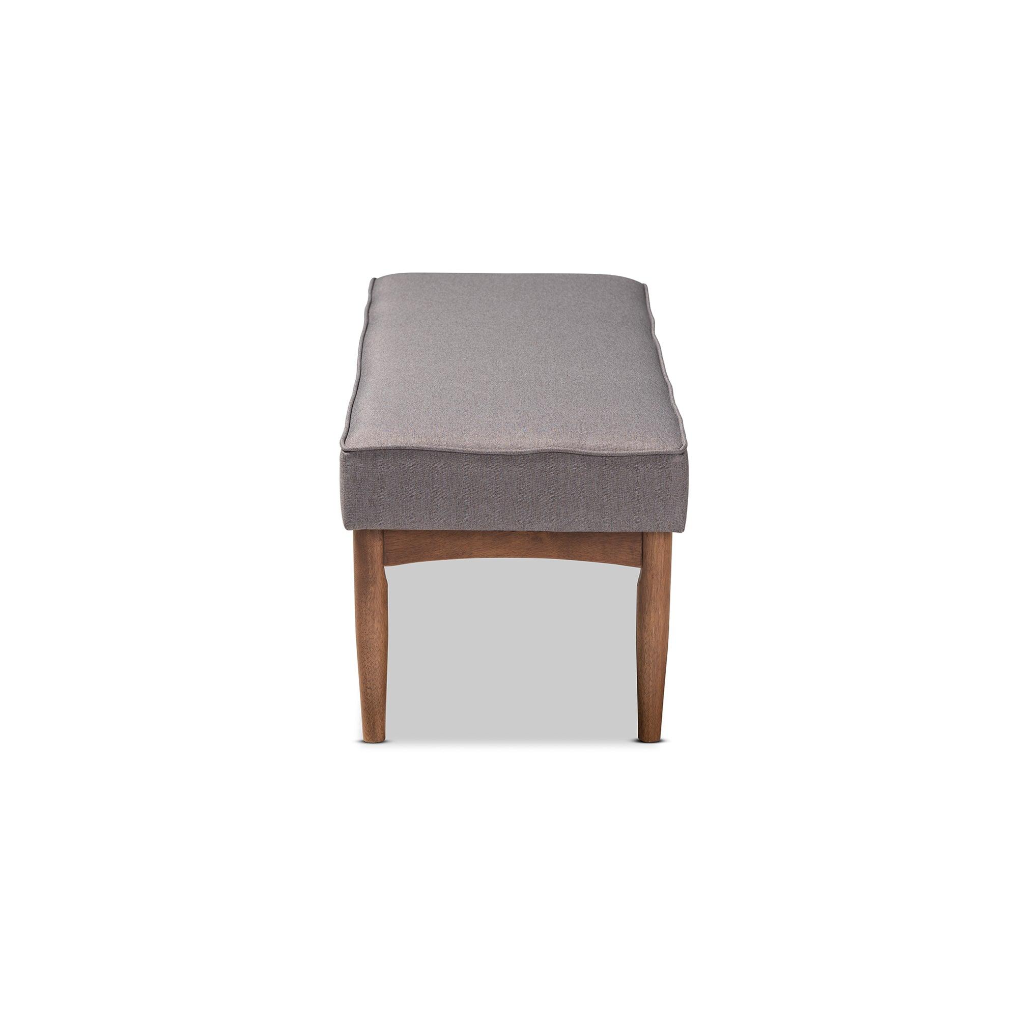 Arvid Mid-Century Modern Fabric Upholstered Wood Dining Bench