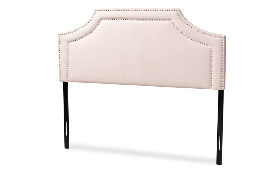 Avignon Modern and Contemporary Light Velvet Fabric Upholstered Headboard