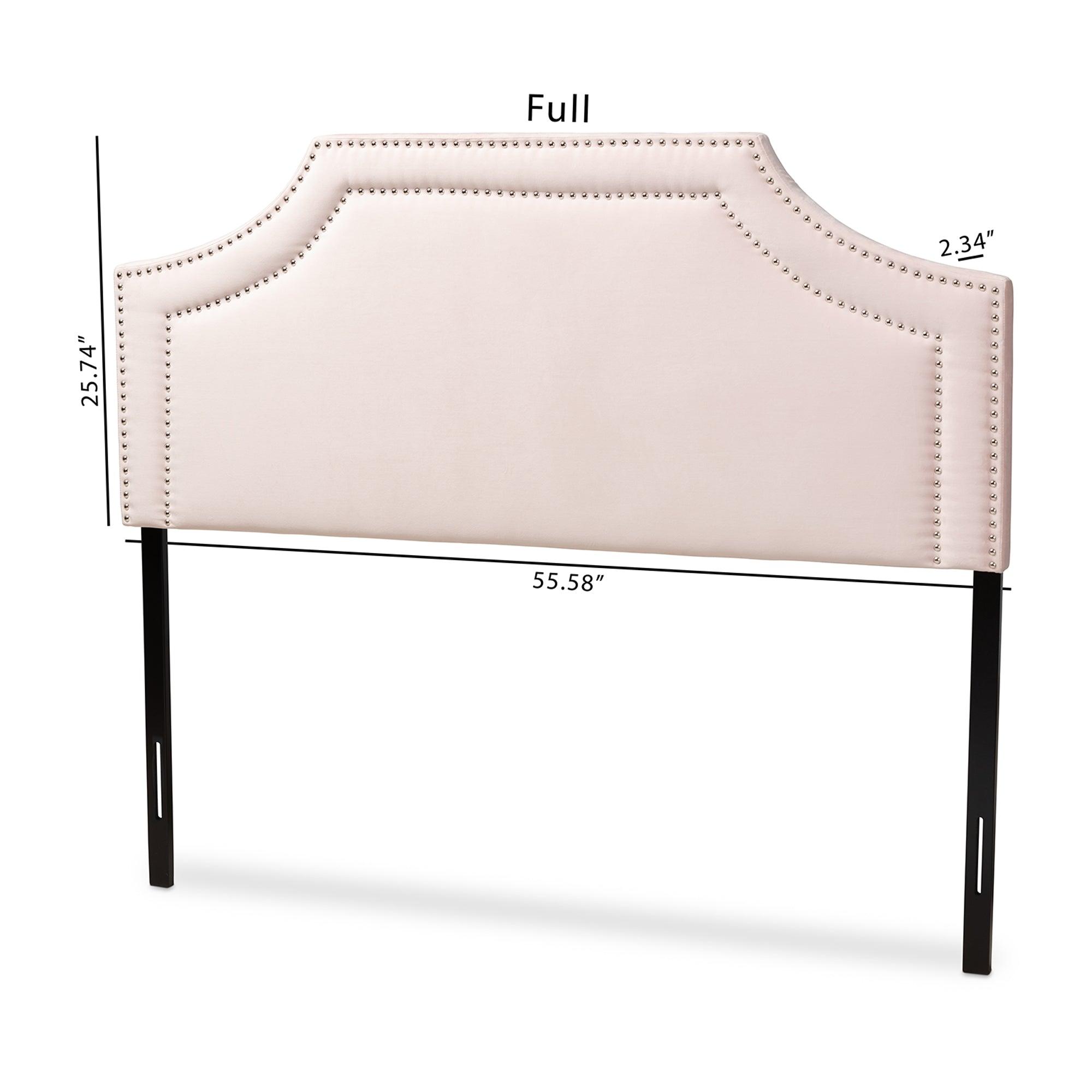 Avignon Modern and Contemporary Light Velvet Fabric Upholstered Headboard