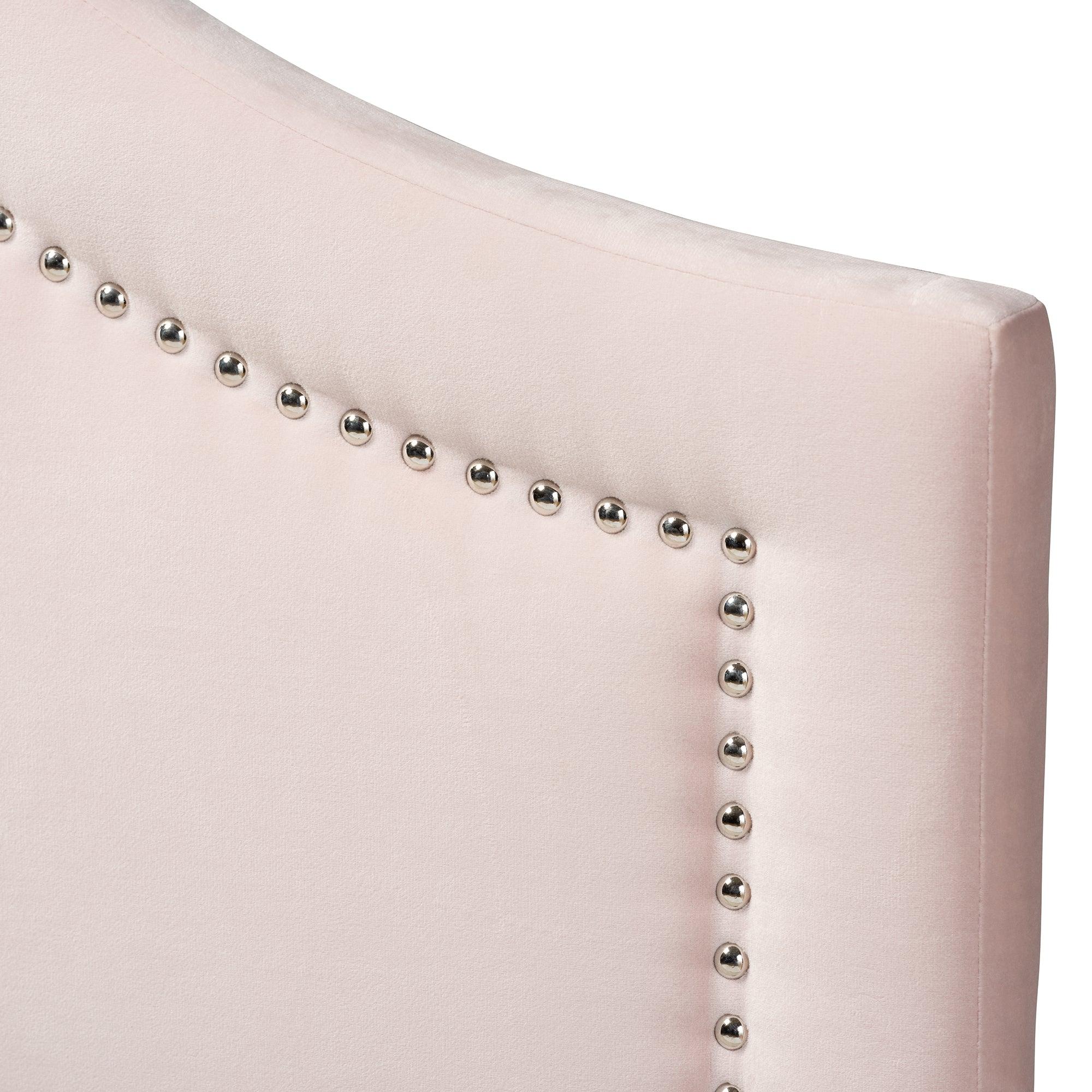 Rita Modern and Contemporary Light Velvet Fabric Upholstered Headboard