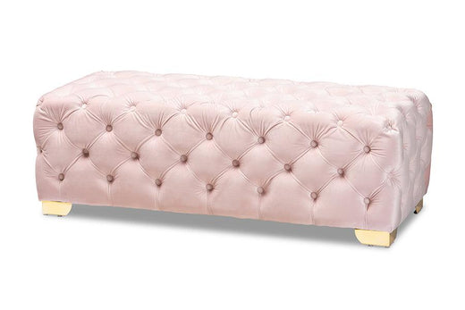 Avara Glam and Luxe Light Velvet Fabric Upholstered Finished Button Tufted Bench