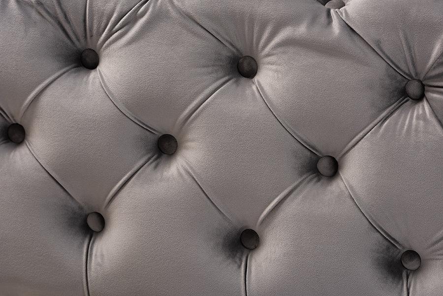 Avara Glam and Luxe Velvet Fabric Upholstered Finished Button Tufted Bench Ottoman