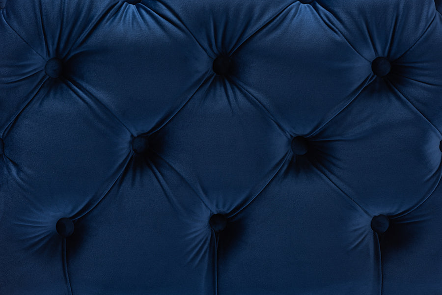 Avara Glam and Luxe Velvet Fabric Upholstered Finished Button Tufted Ottoman
