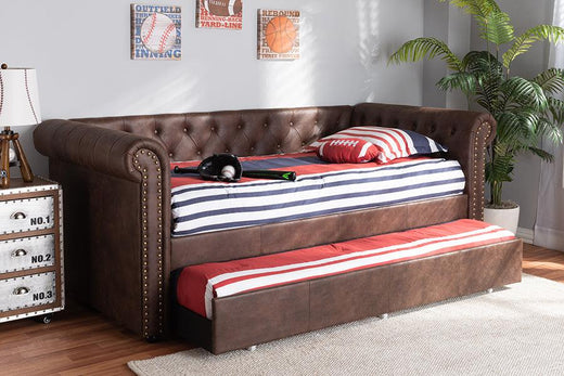 Mabelle Modern and Contemporary Faux Leather Upholstered Daybed