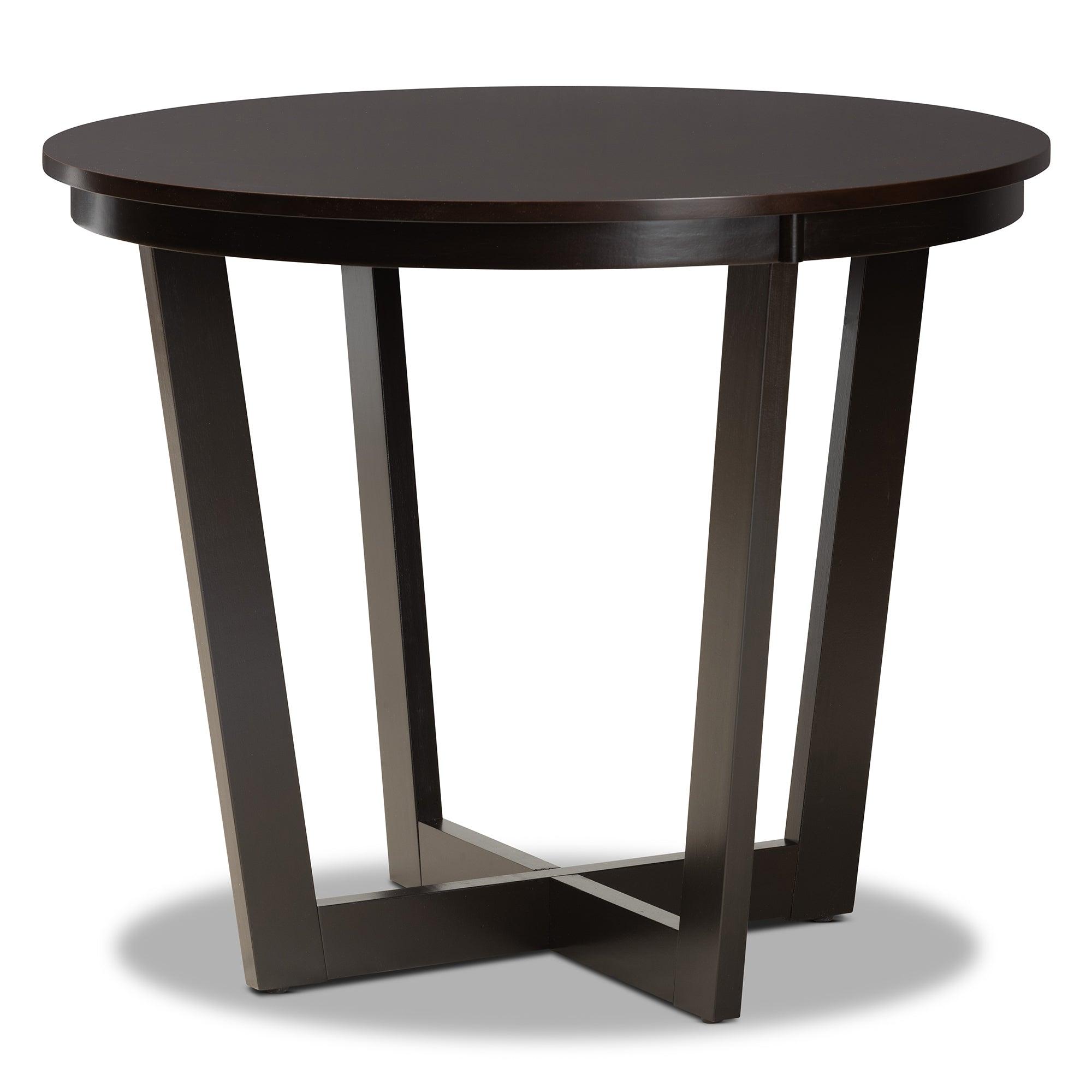 Nellie Modern and Contemporary Sand Fabric Upholstered and Finished Wood 5-Piece Dining Set