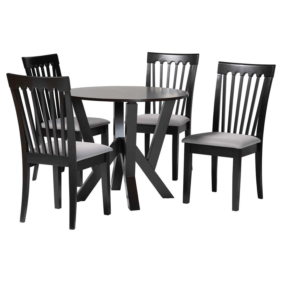 Marian Modern Fabric and Finished Wood 5-Piece Dining Set