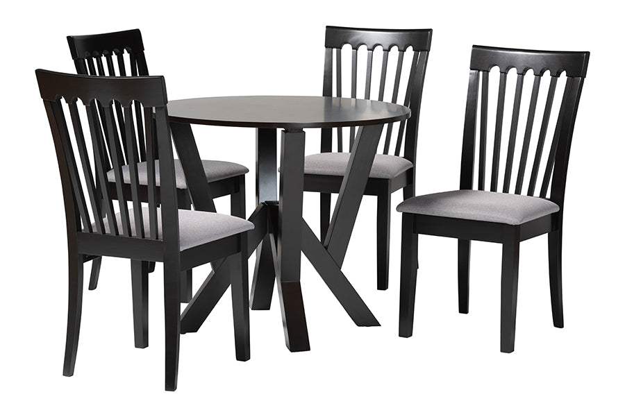 Marian Modern Fabric and Finished Wood 5-Piece Dining Set