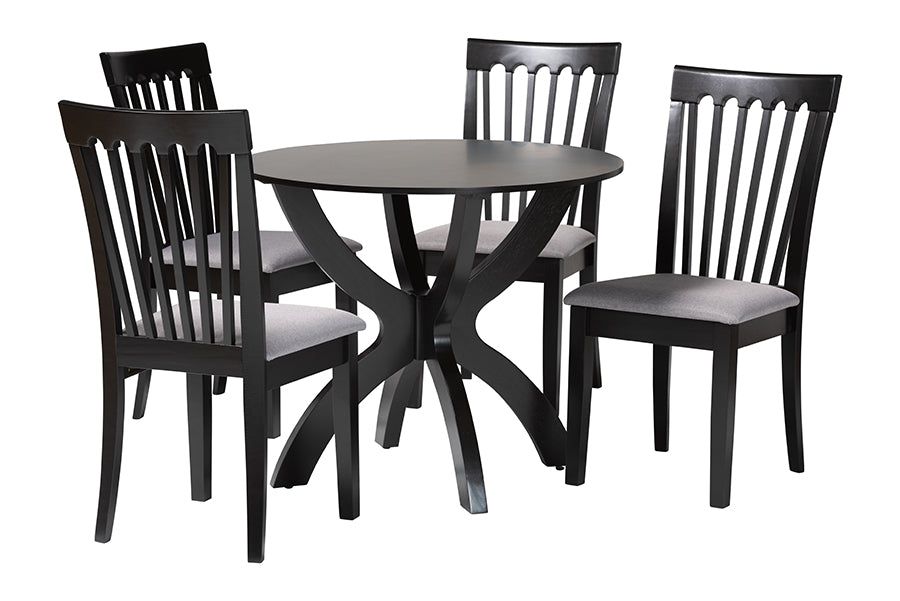 Bailey Modern Fabric and Finished Wood 5-Piece Dining Set