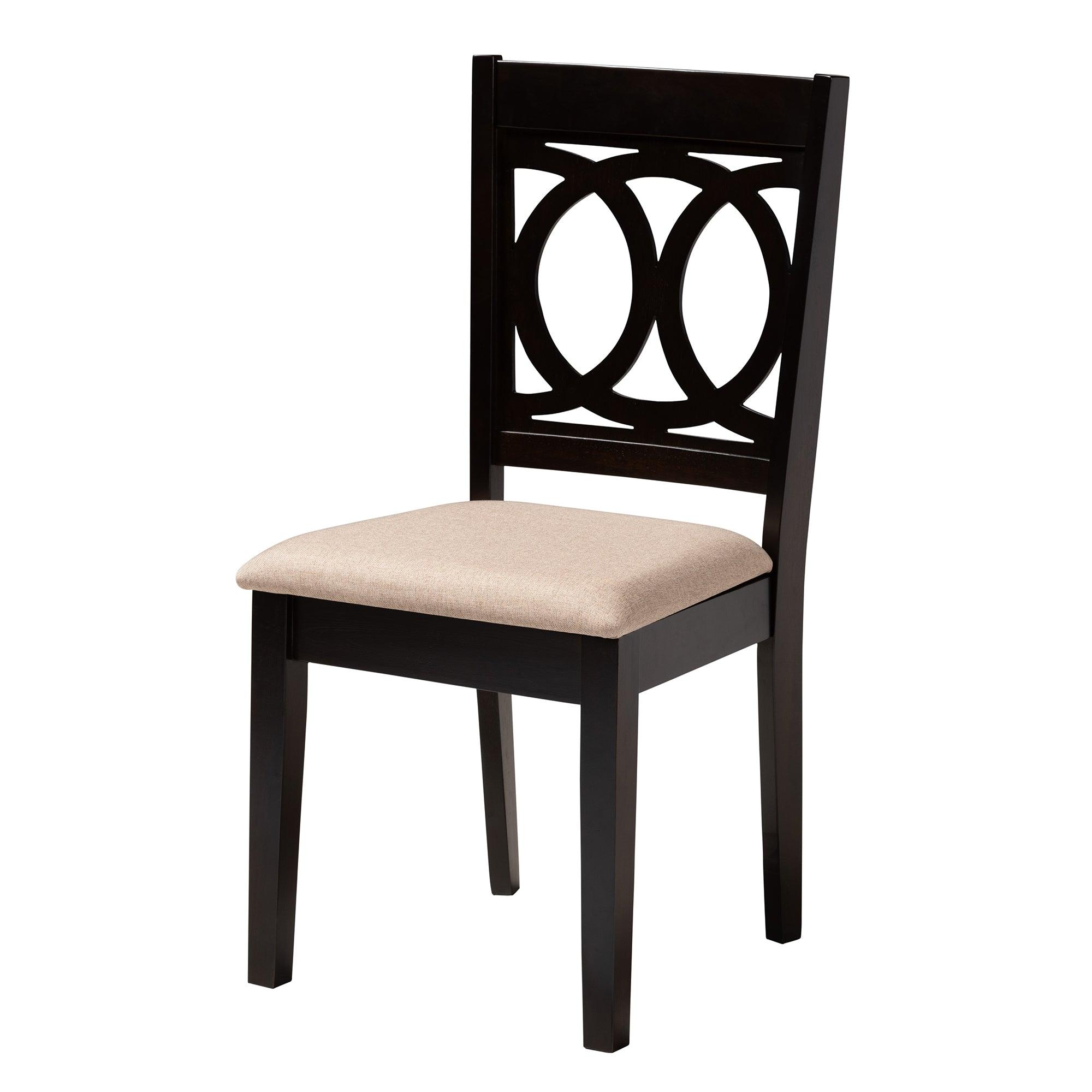 Sanne Modern Fabric and Espresso Finished Wood 5-Piece Dining Set