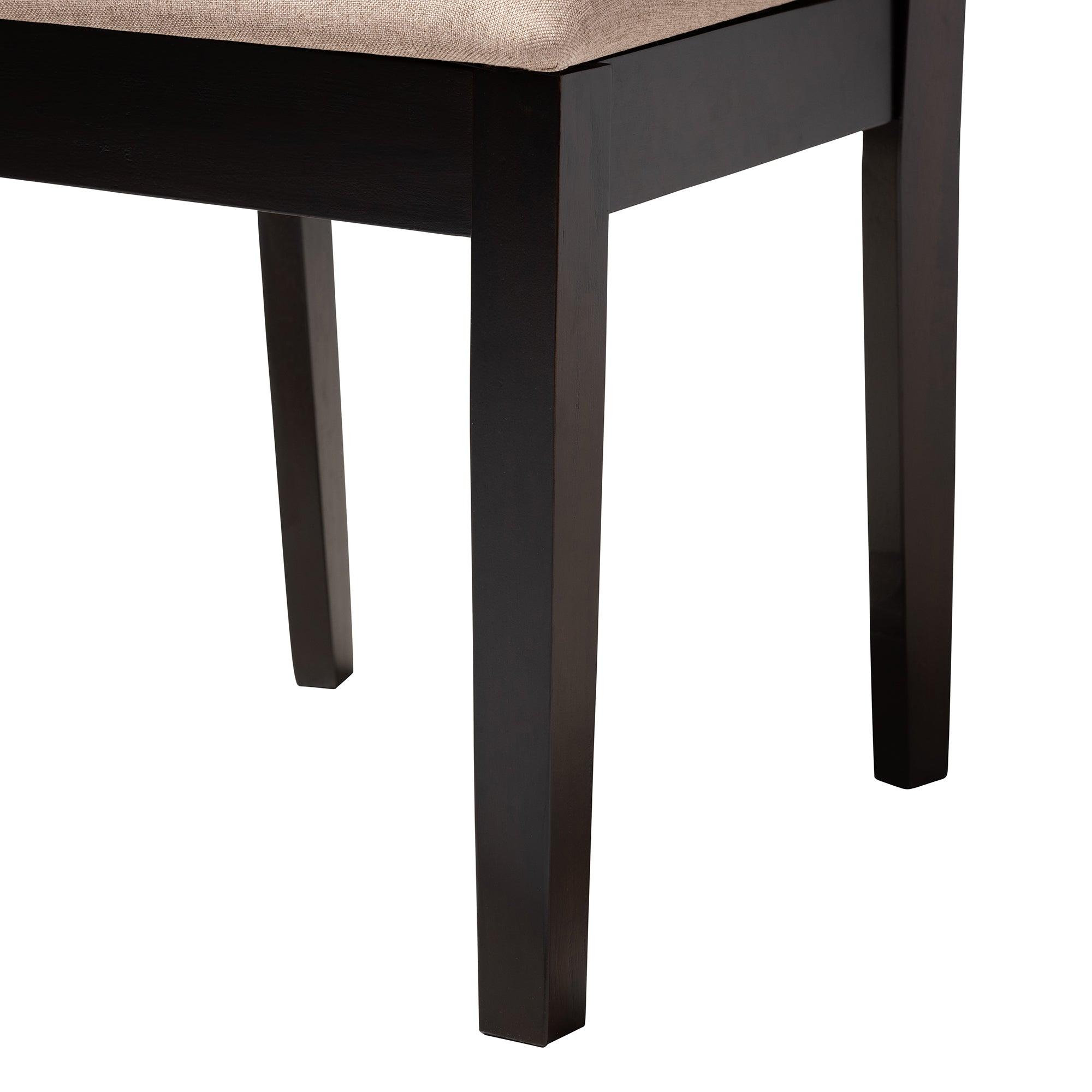 Sanne Modern Fabric and Espresso Finished Wood 5-Piece Dining Set