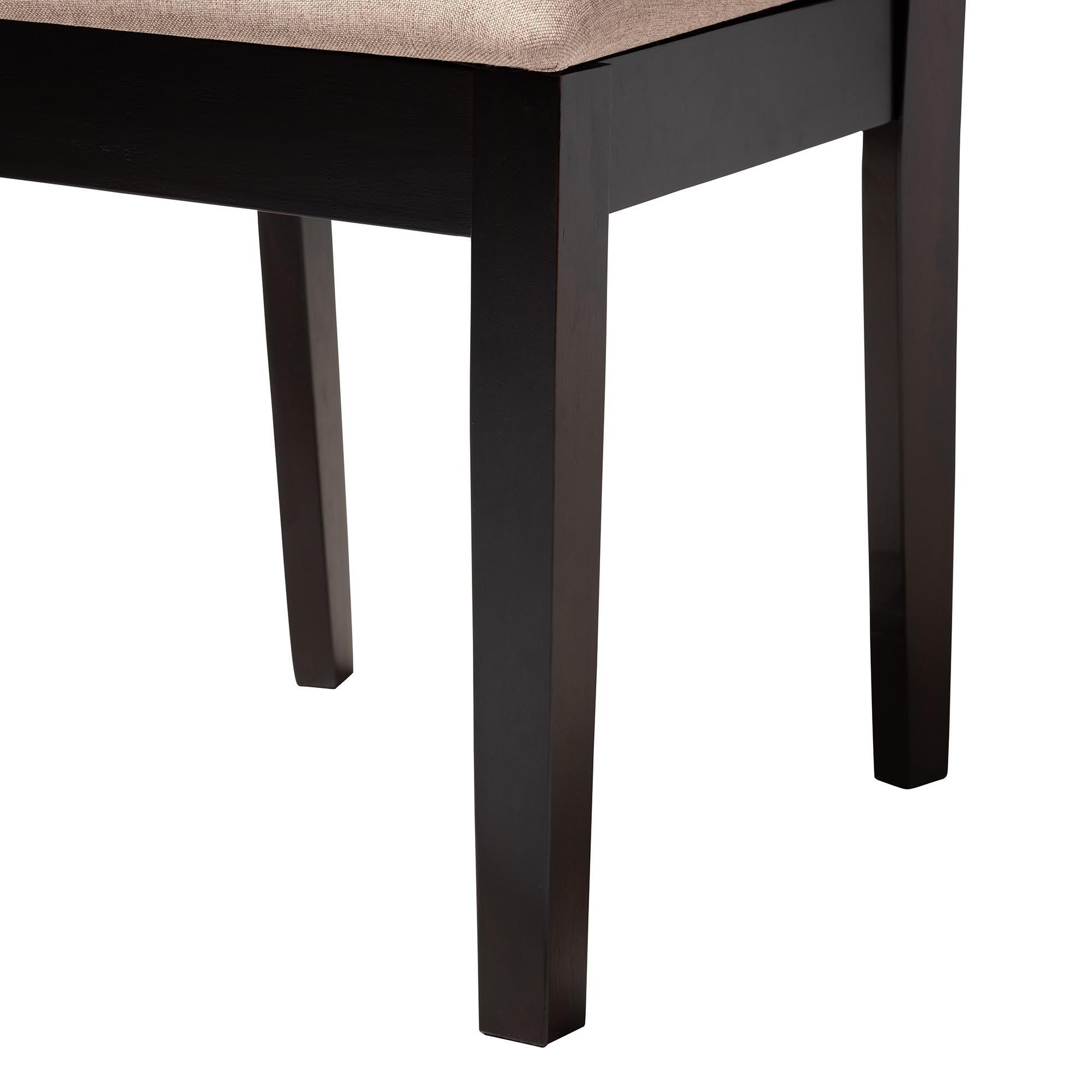 Kara Modern Sand Finished Wood 5-Piece Dining Set