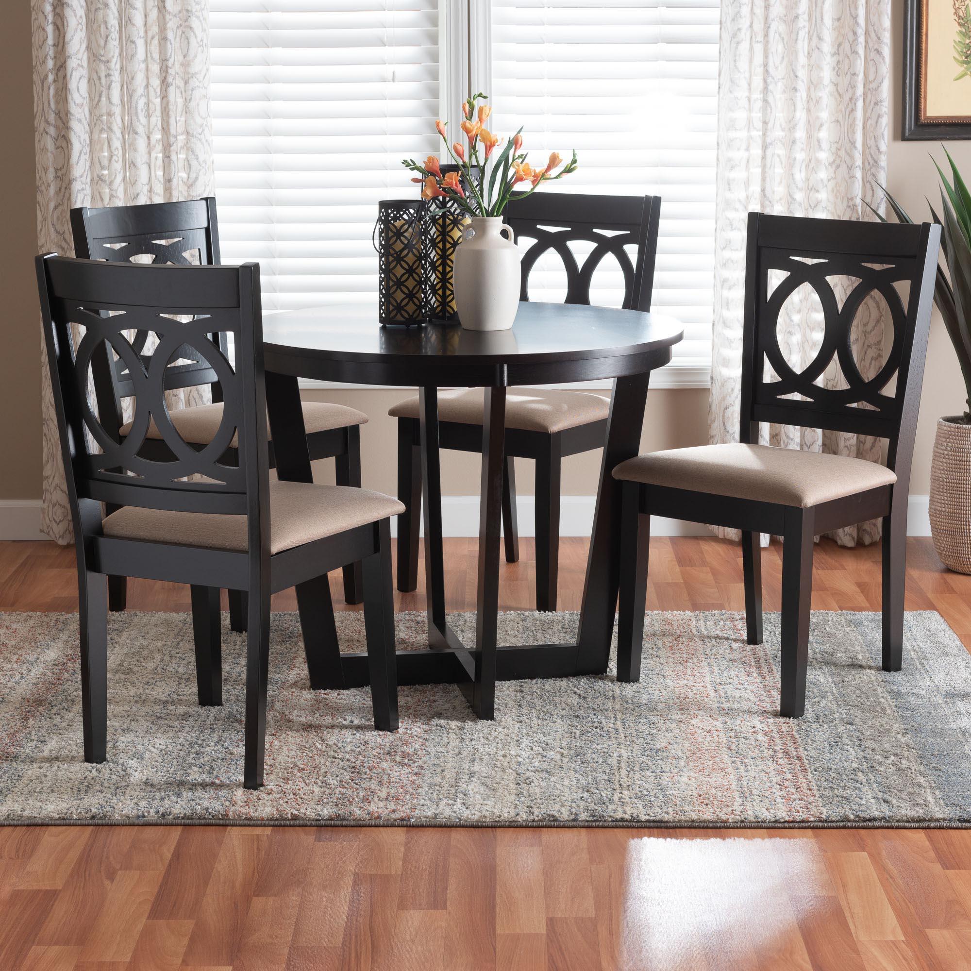 Kara Modern Sand Finished Wood 5-Piece Dining Set