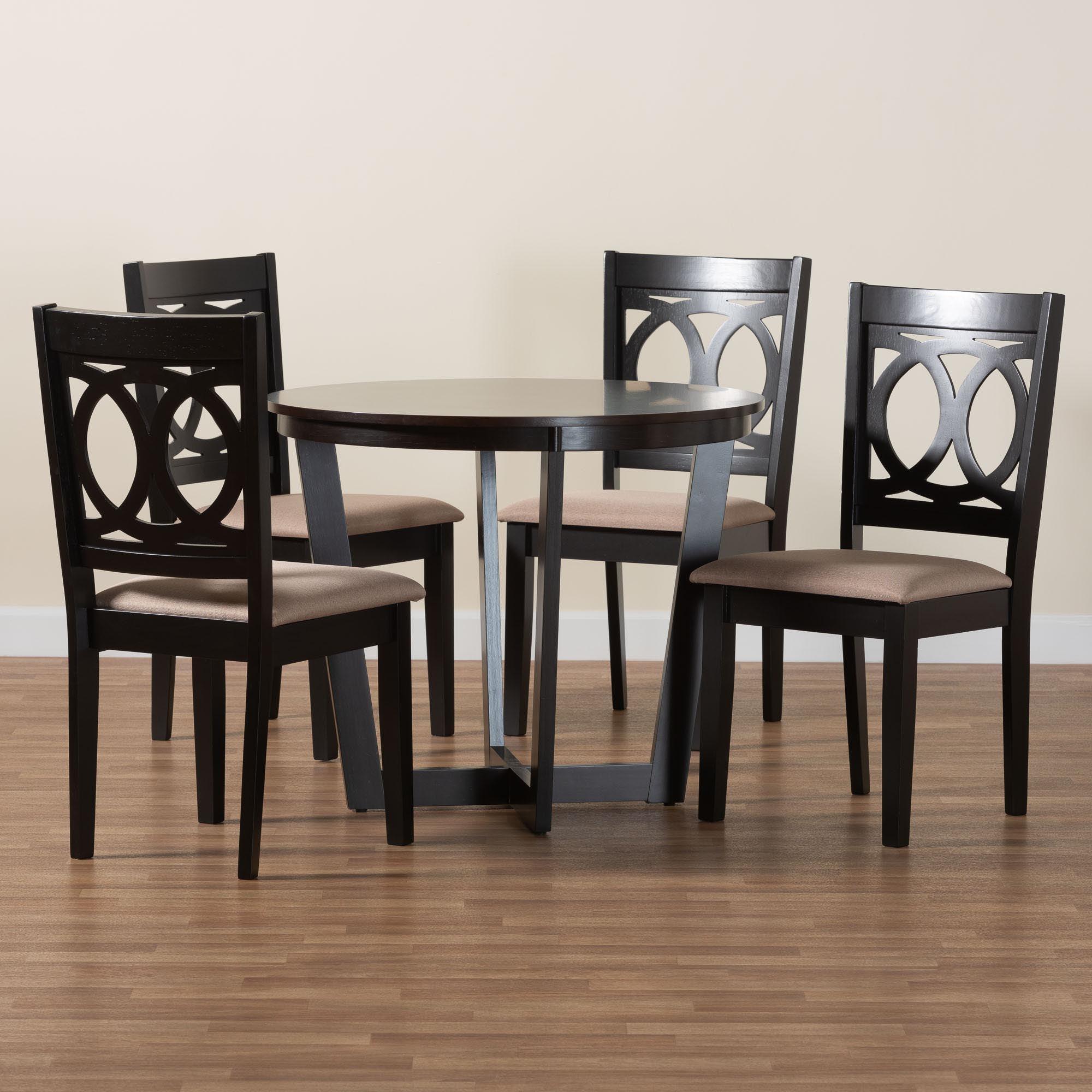 Kara Modern Sand Finished Wood 5-Piece Dining Set