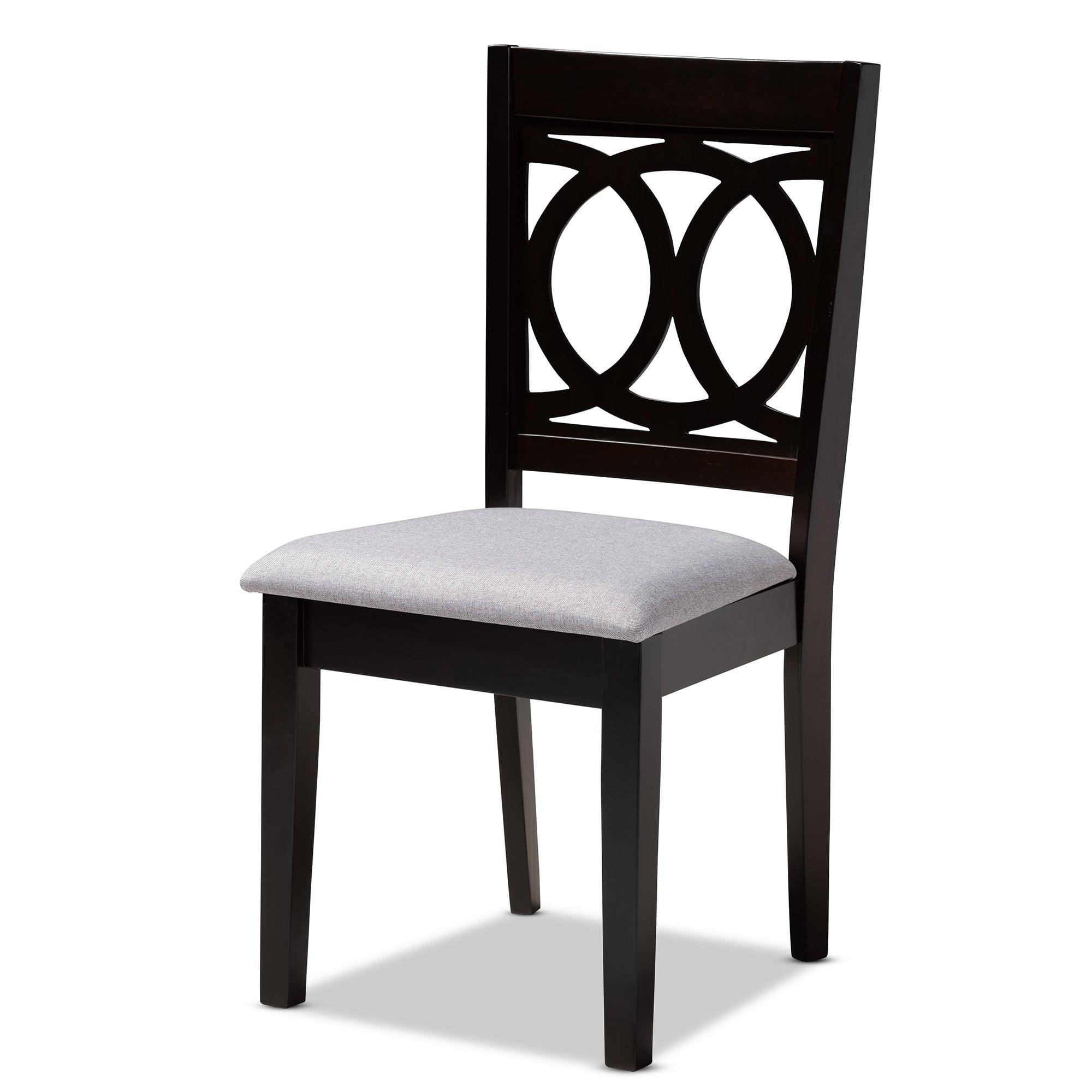 Bennett Modern and Contemporary Fabric Upholstered and Finished Wood 6-Piece Dining Set