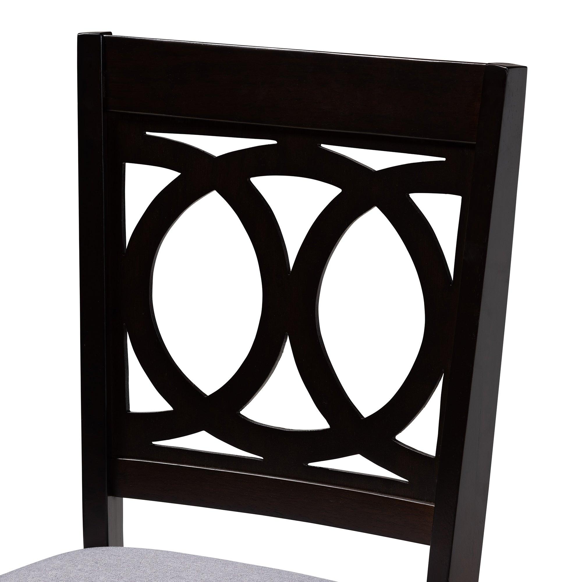 Bennett Modern and Contemporary Fabric Upholstered and Finished Wood 6-Piece Dining Set