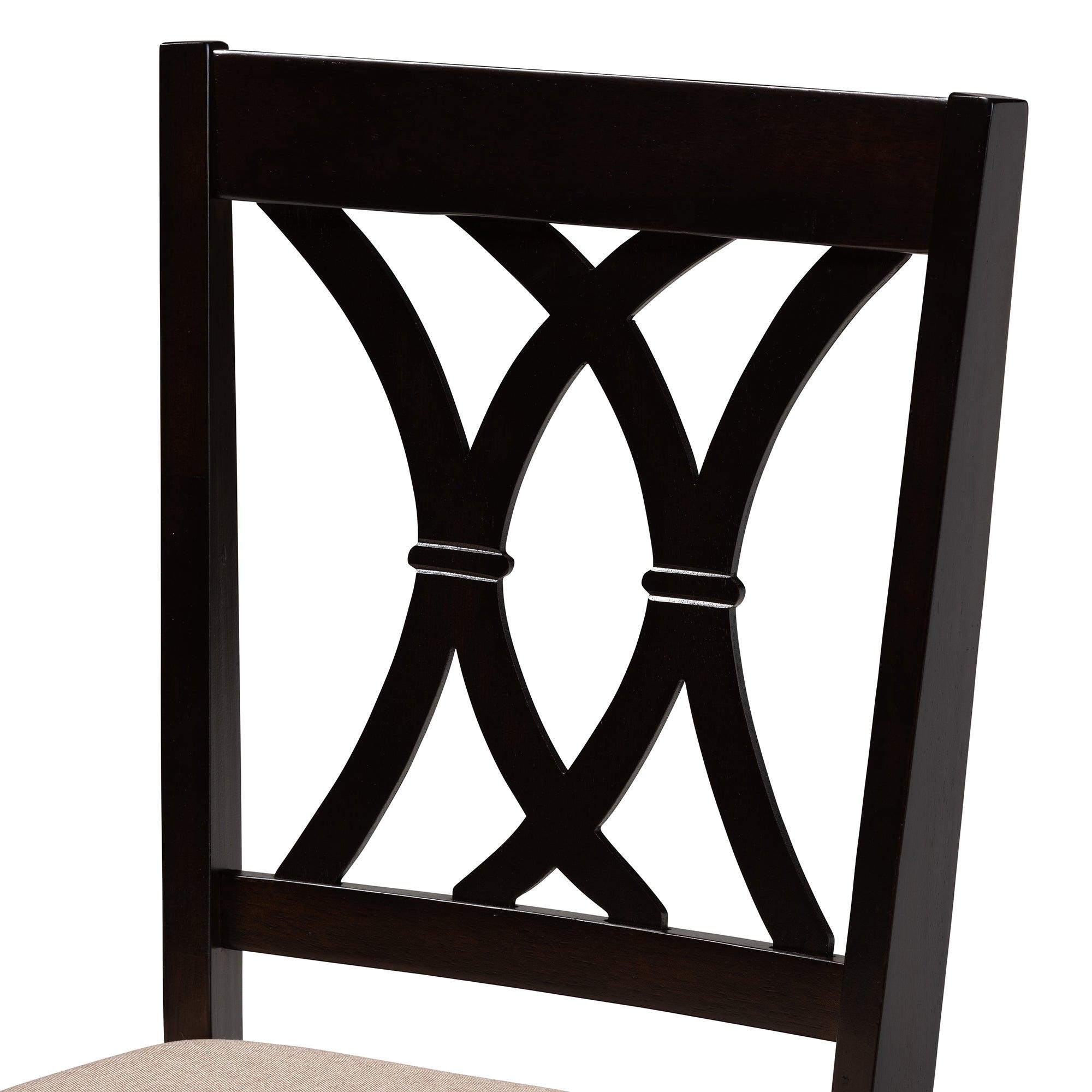 Maya Modern Fabric and Espresso Finished Wood 5-Piece Dining Set