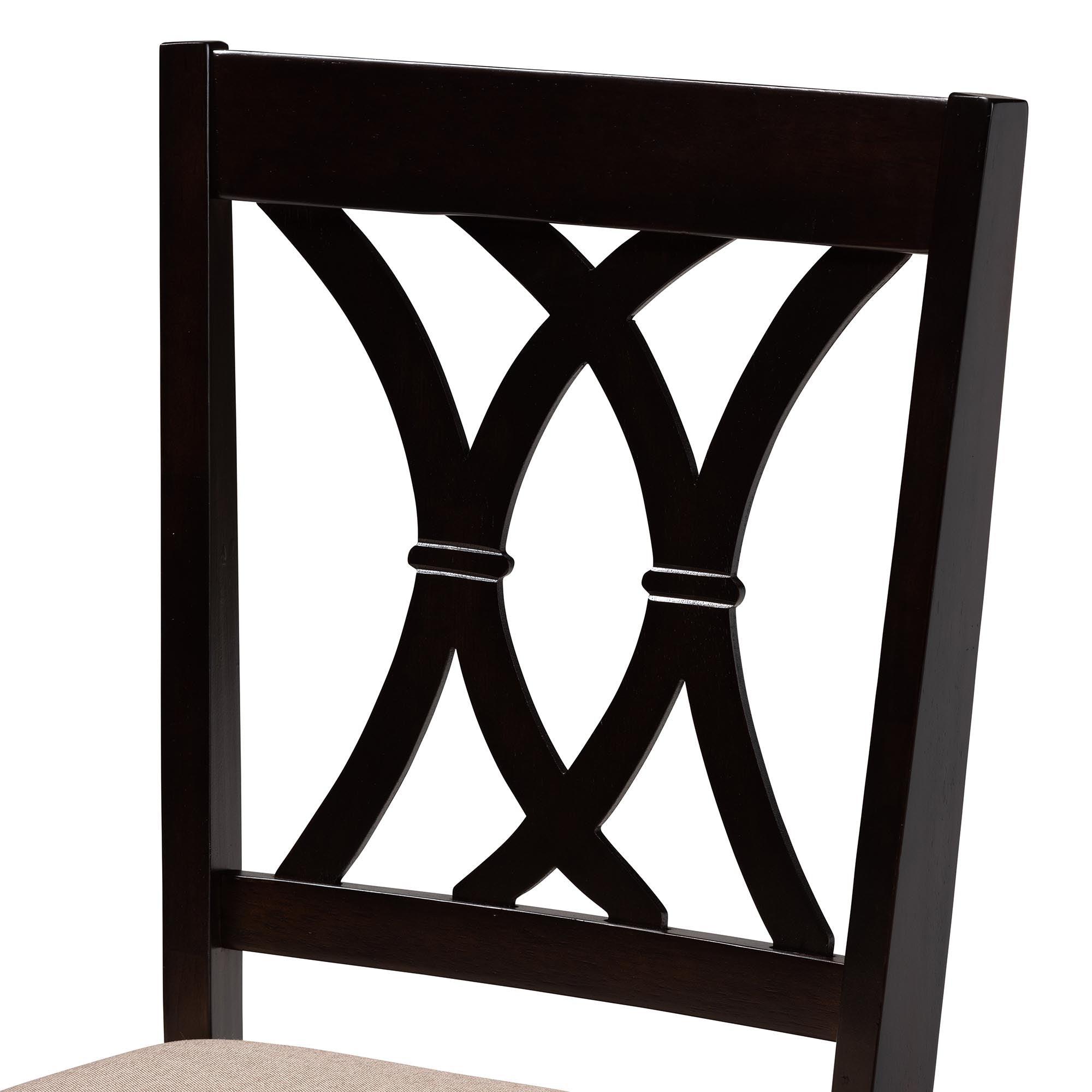 Irene Modern Sand Fabric and Finished Wood 5-Piece Dining Set