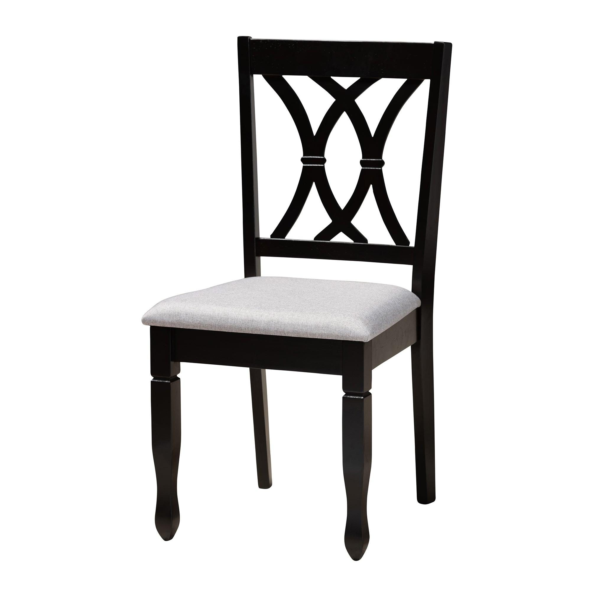 Maya Modern Fabric and Espresso Finished Wood 5-Piece Dining Set