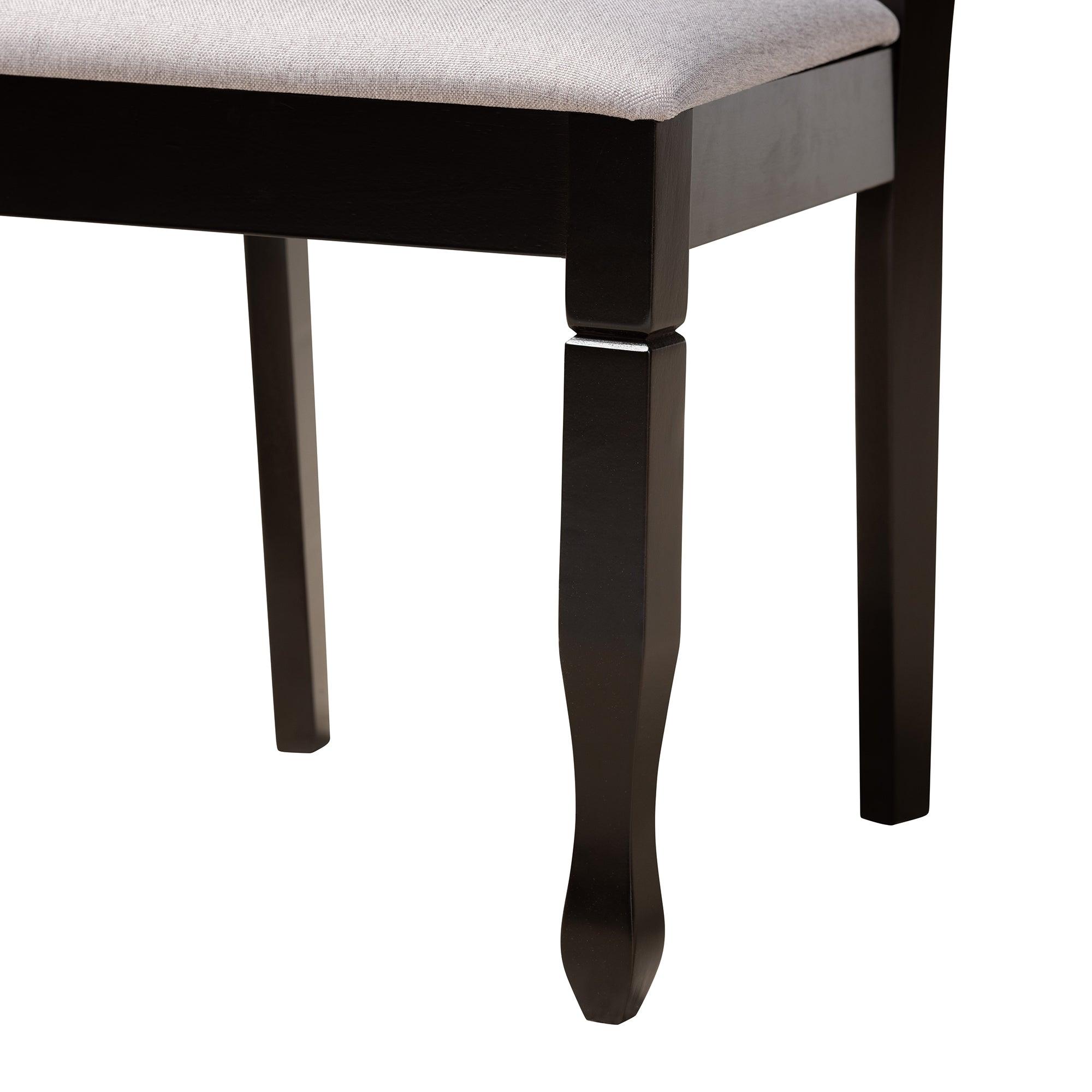 Maya Modern Fabric and Espresso Finished Wood 5-Piece Dining Set