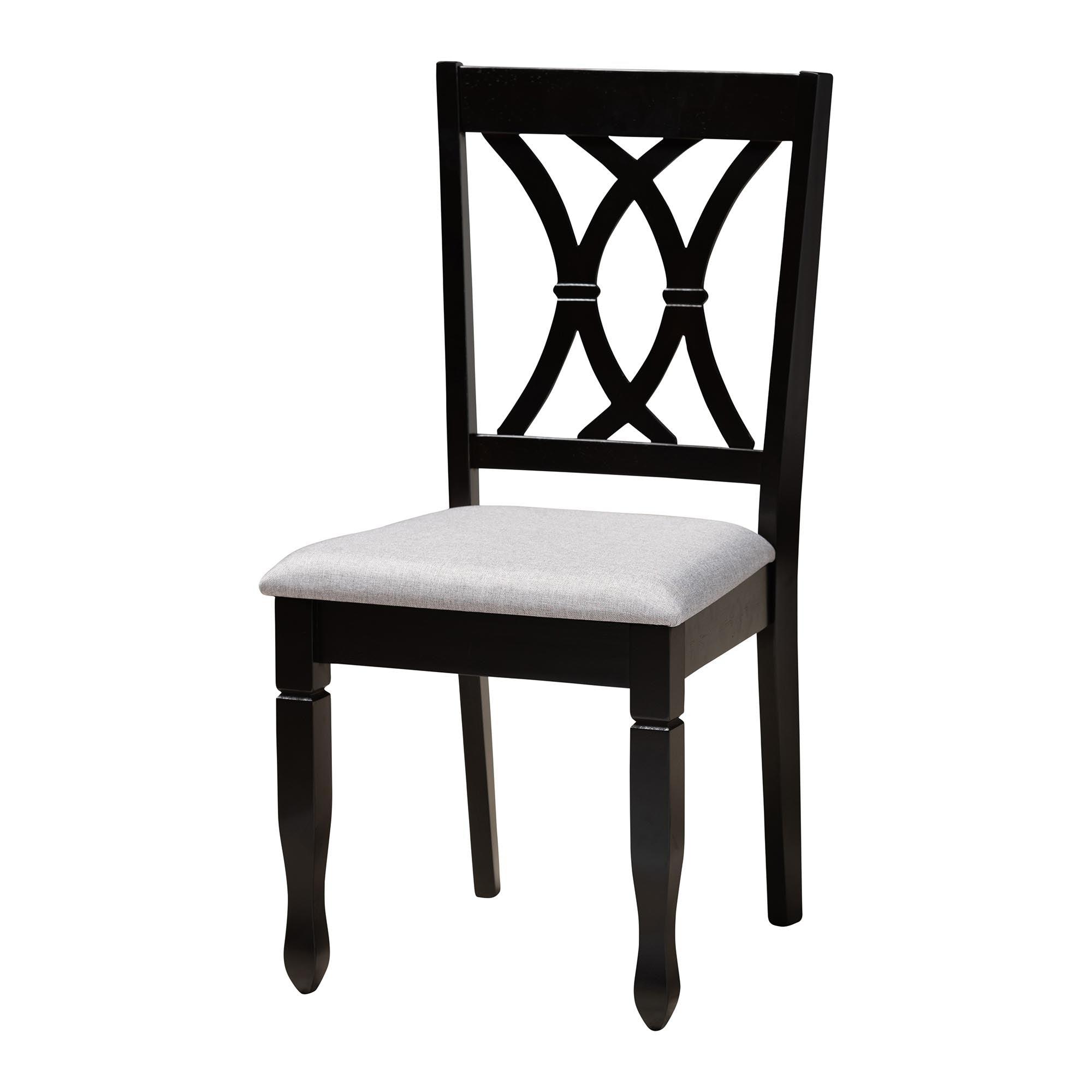 April Modern Fabric and Finished Wood 5-Piece Dining Set