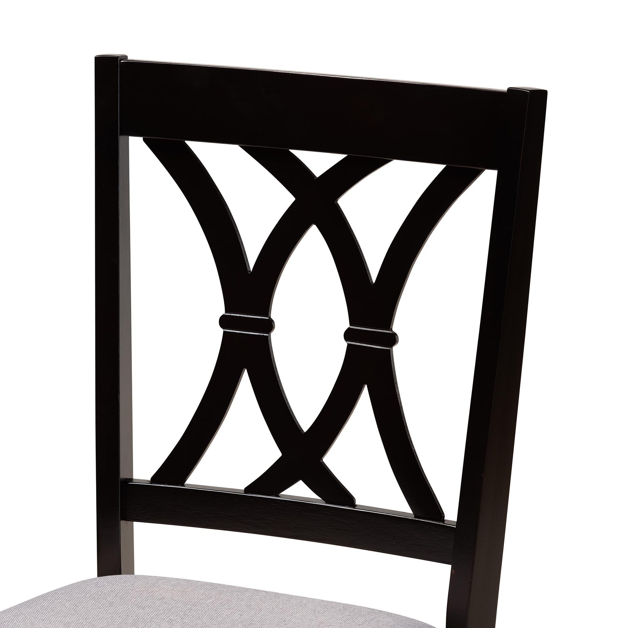 April Modern Fabric and Finished Wood 5-Piece Dining Set