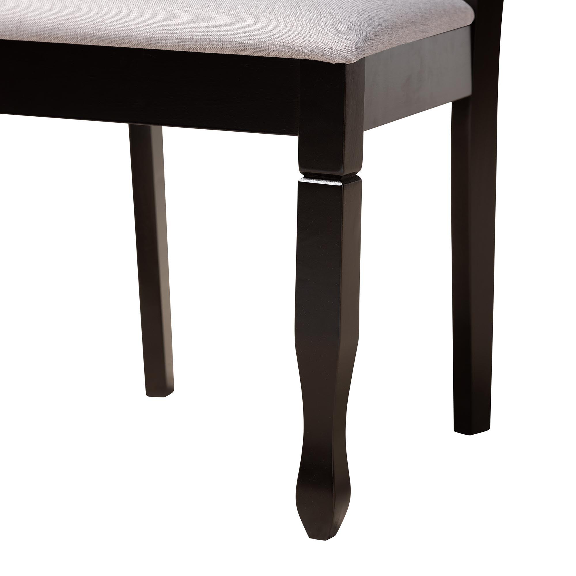 April Modern Fabric and Finished Wood 5-Piece Dining Set