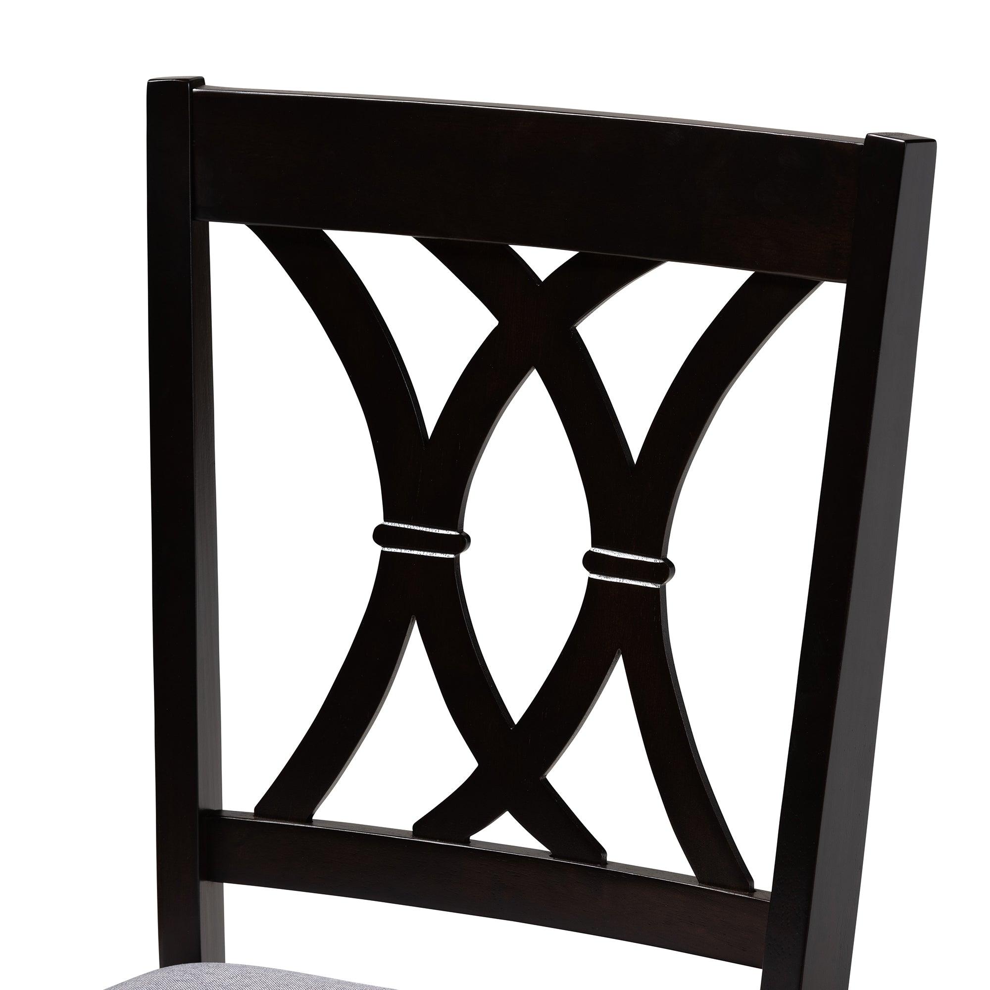 Reneau Modern and Contemporary Fabric Upholstered Espresso Finished Wood Dining Chair Set of 4