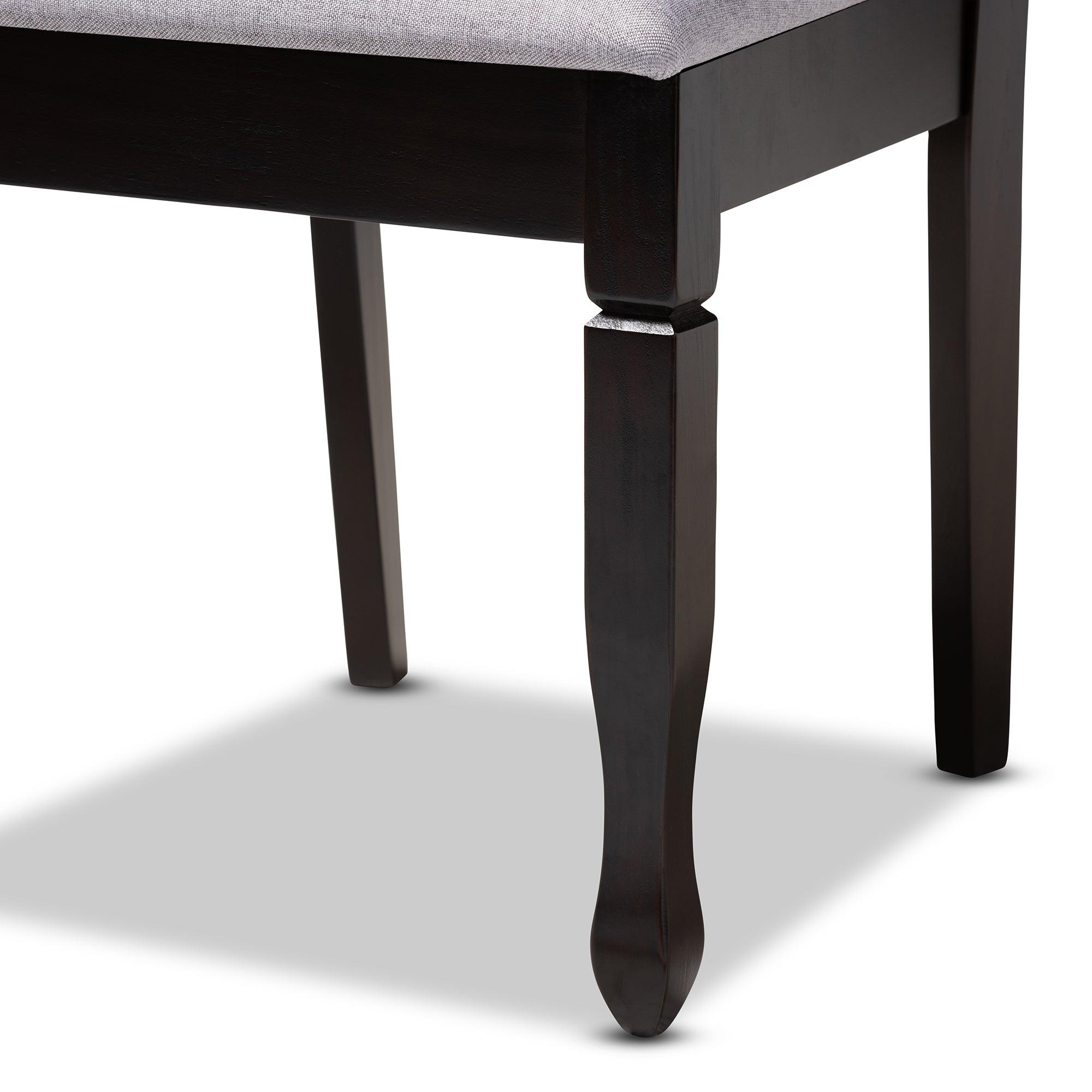 Reneau Modern and Contemporary Fabric Upholstered Espresso Finished Wood Dining Chair Set of 4