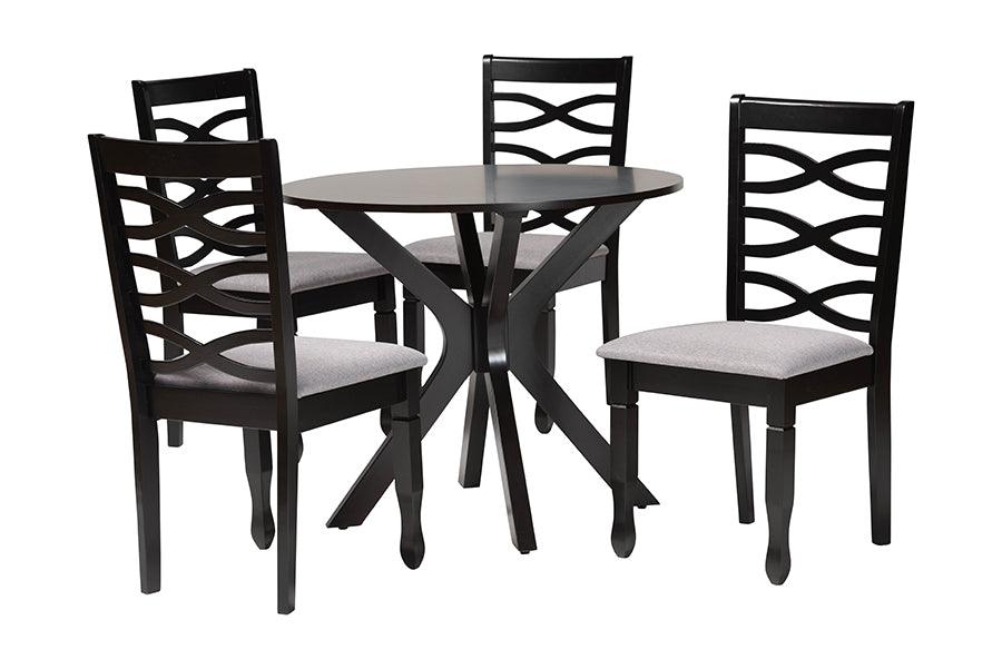 Mila Modern Fabric and Finished Wood 5-Piece Dining Set