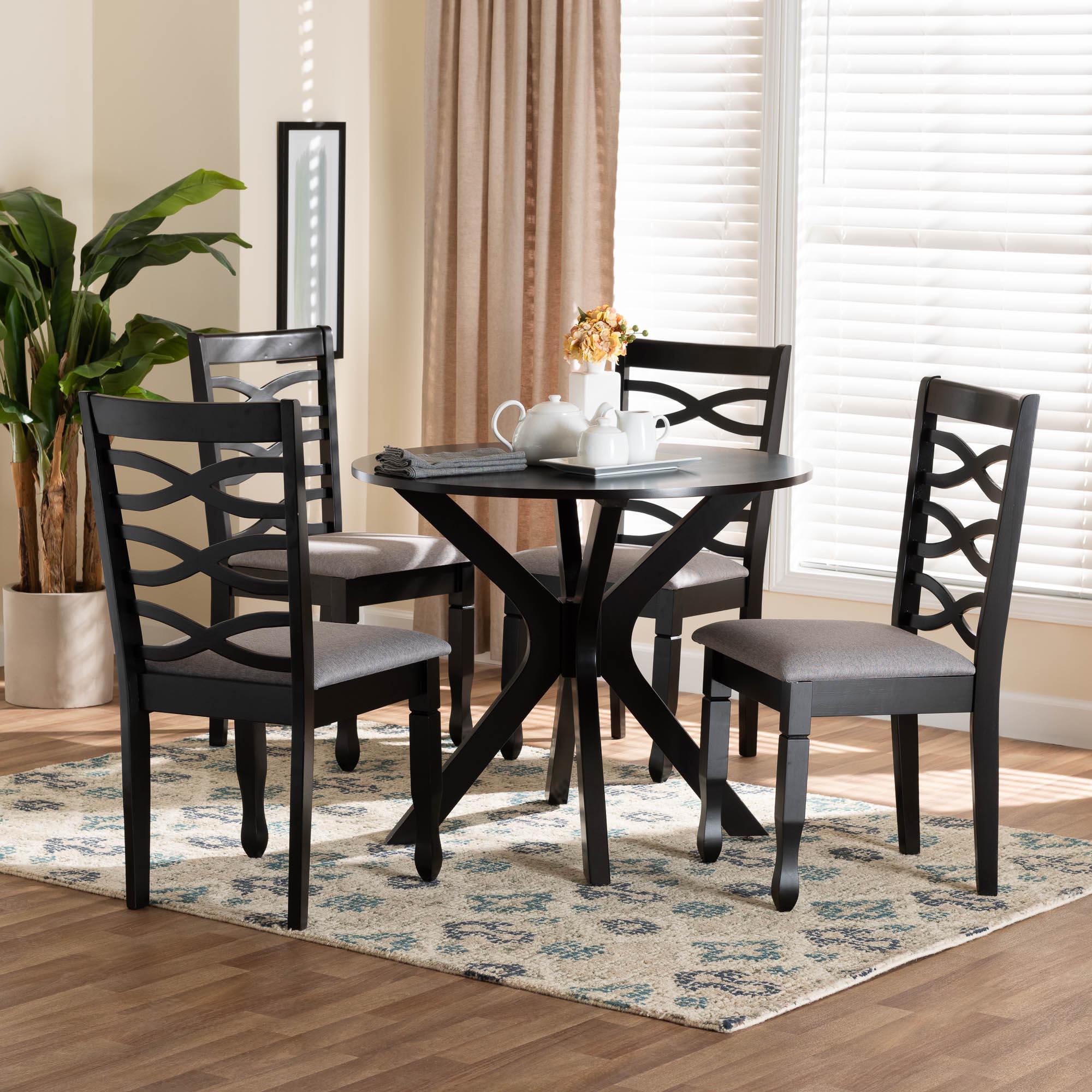 Mila Modern Fabric and Finished Wood 5-Piece Dining Set