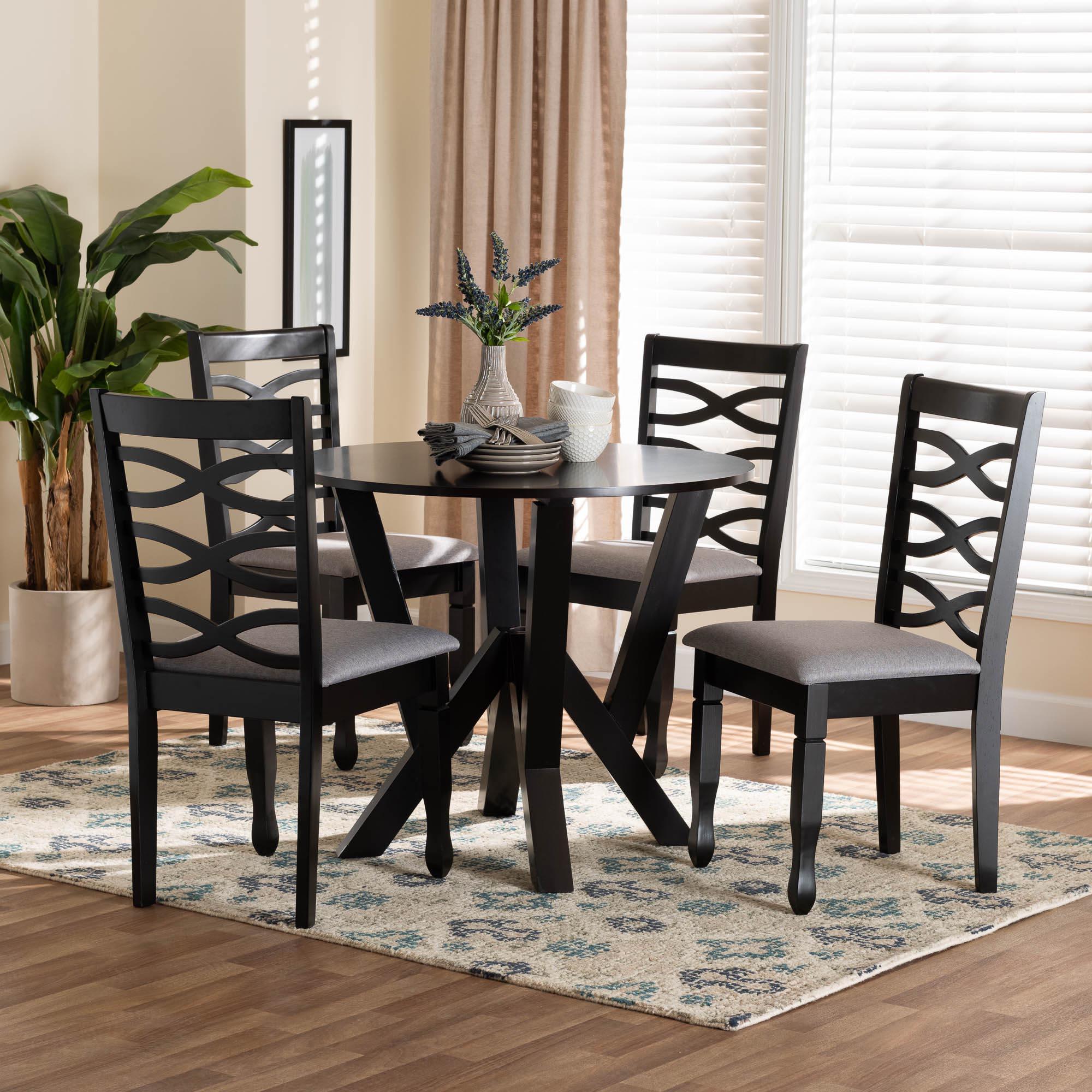 Ariane Modern Fabric and Finished Wood 5-Piece Dining Set